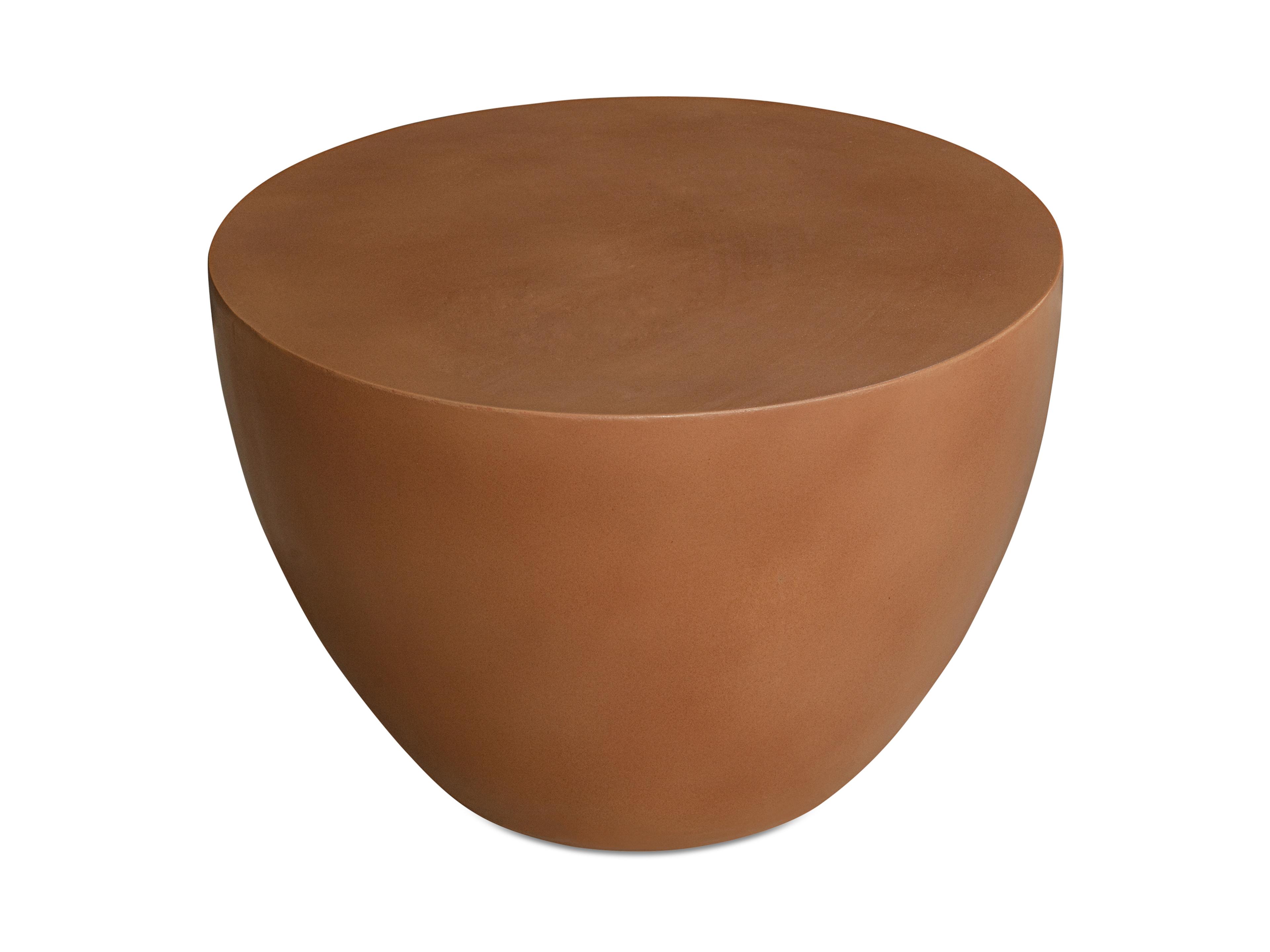 Moe's Home Outdoor Insitu Red Terracotta Concrete Round End Table