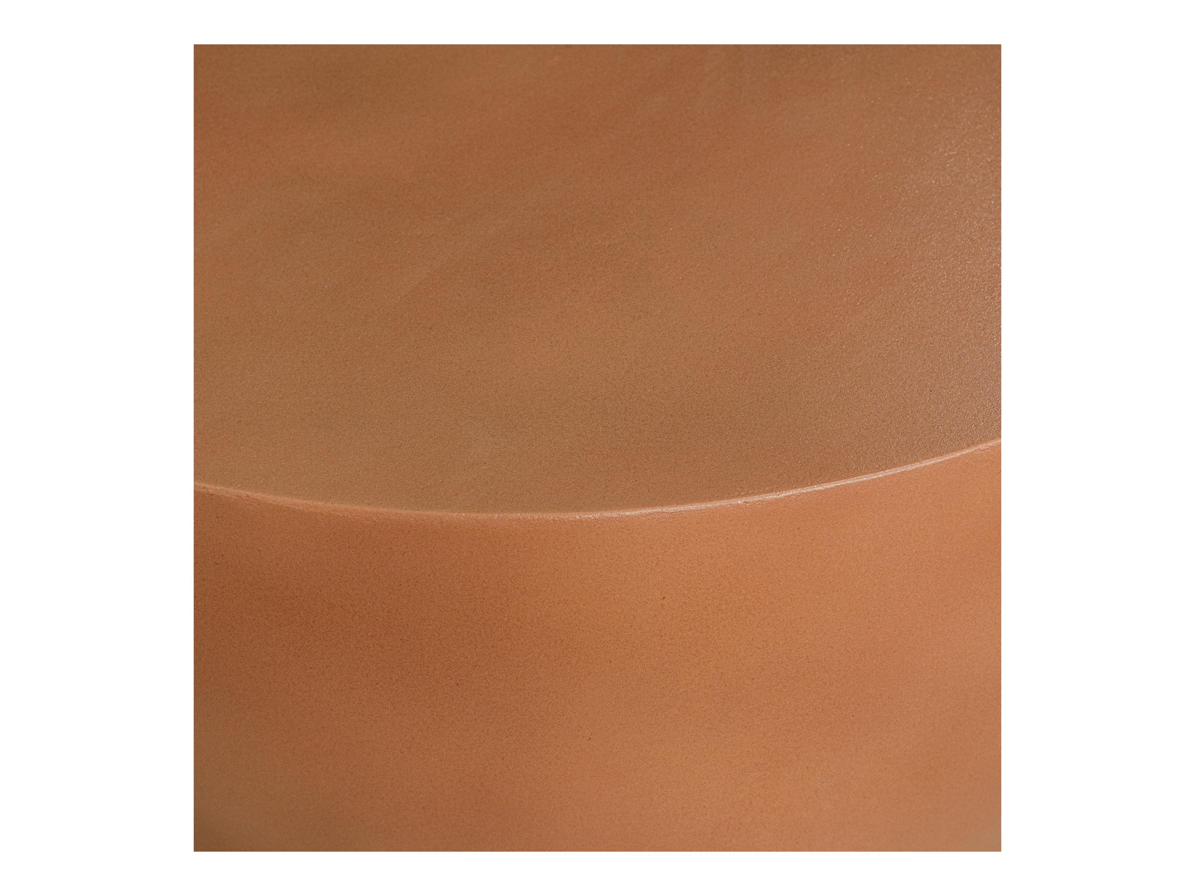 Moe's Home Outdoor Insitu Red Terracotta Concrete Round End Table