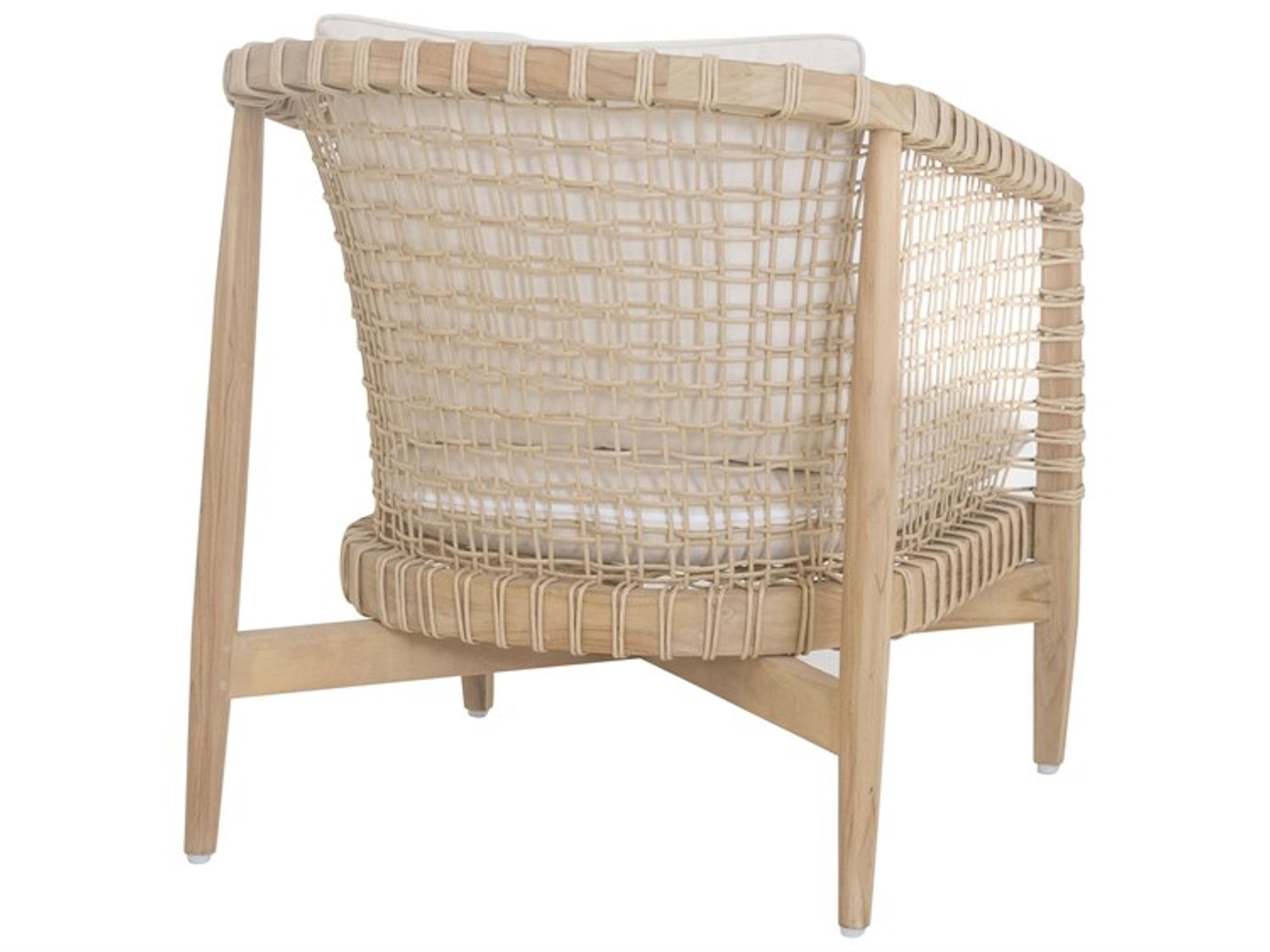 Moe's Home Outdoor Natural Polypropylene Teak Wicker Cushion Lounge Chair