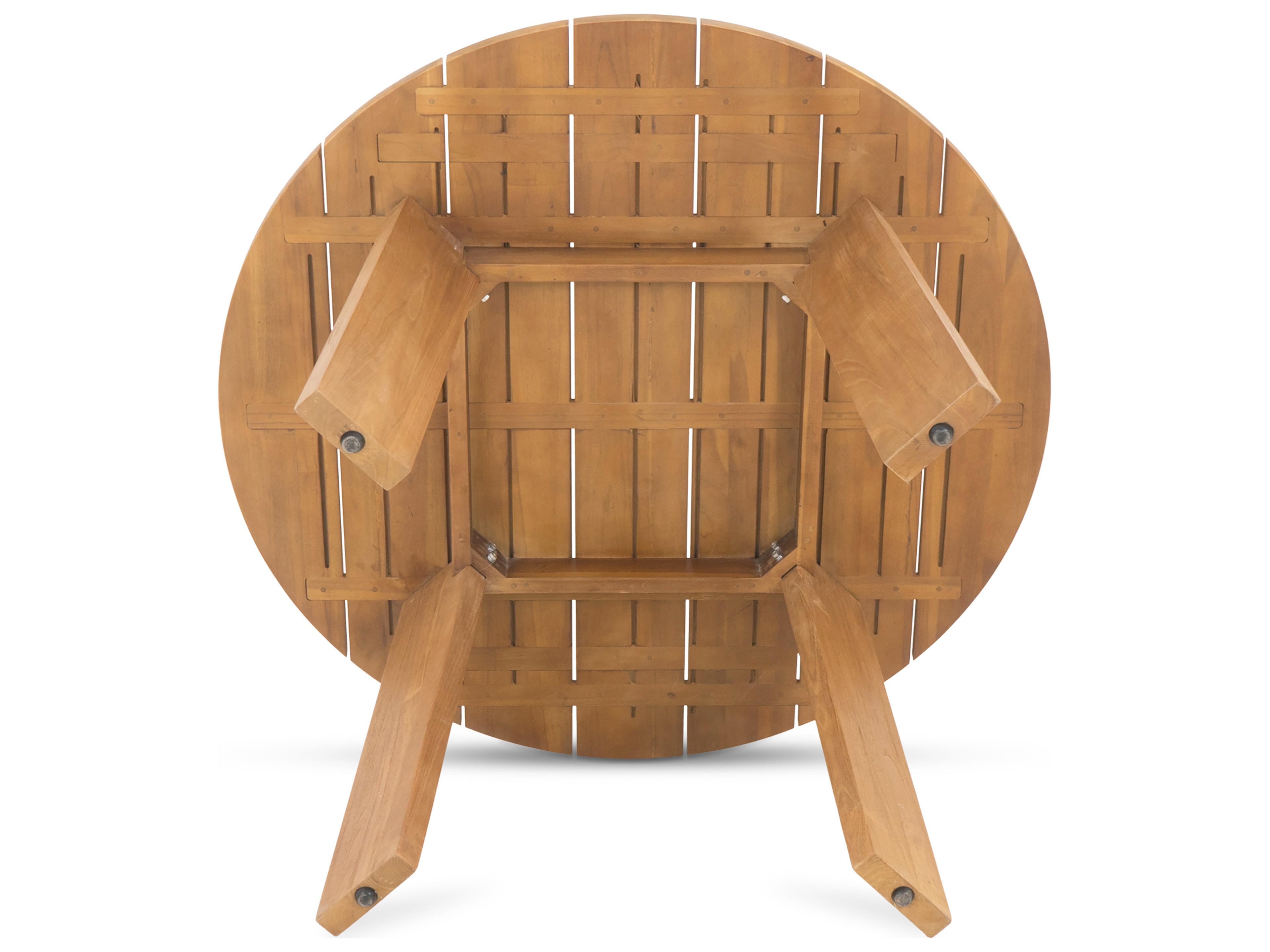 Moe's Home Outdoor Delta Round Dining Table Natural