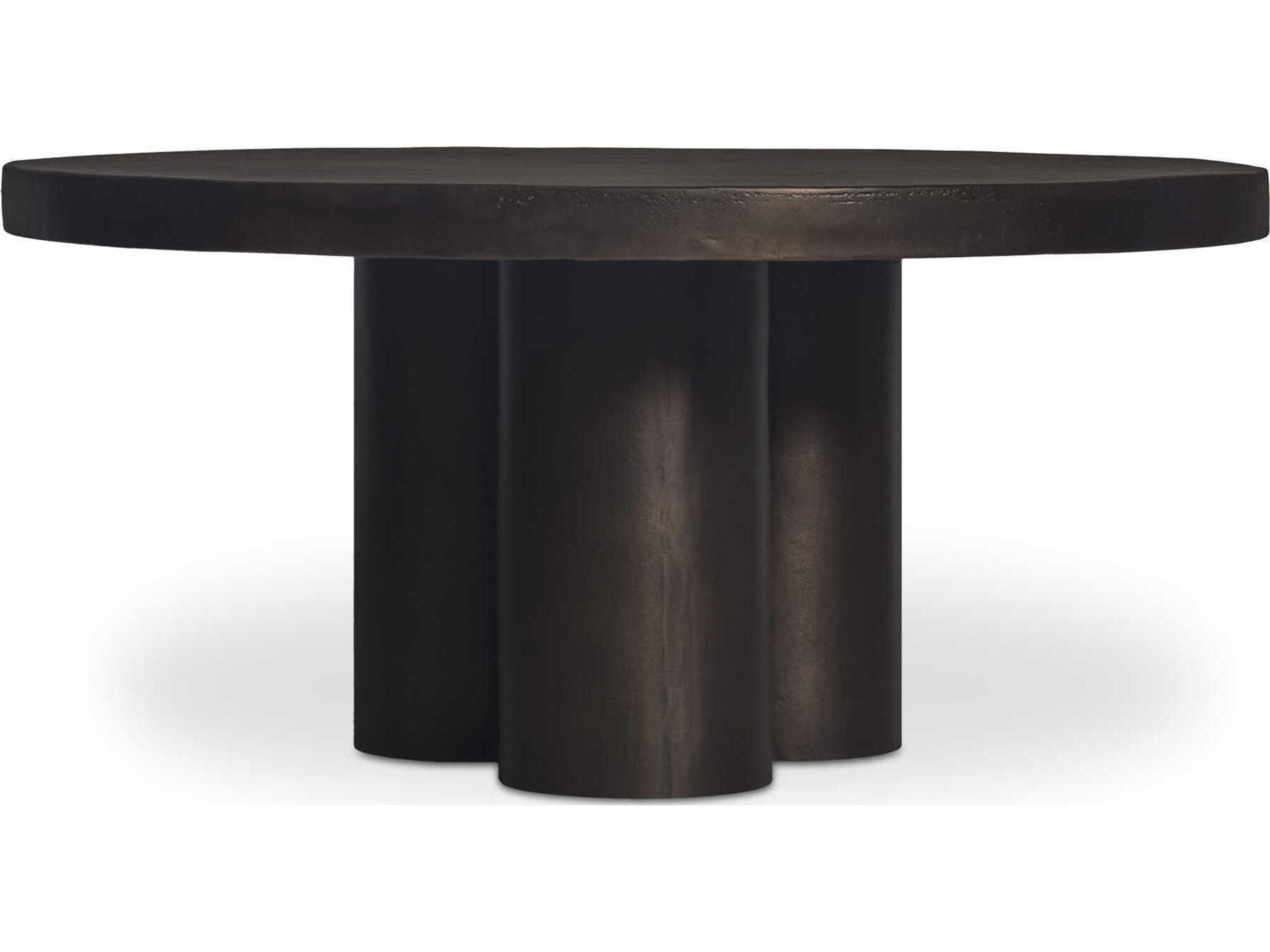 Moe's Home Outdoor Logan Black Aluminum Round Coffee Table