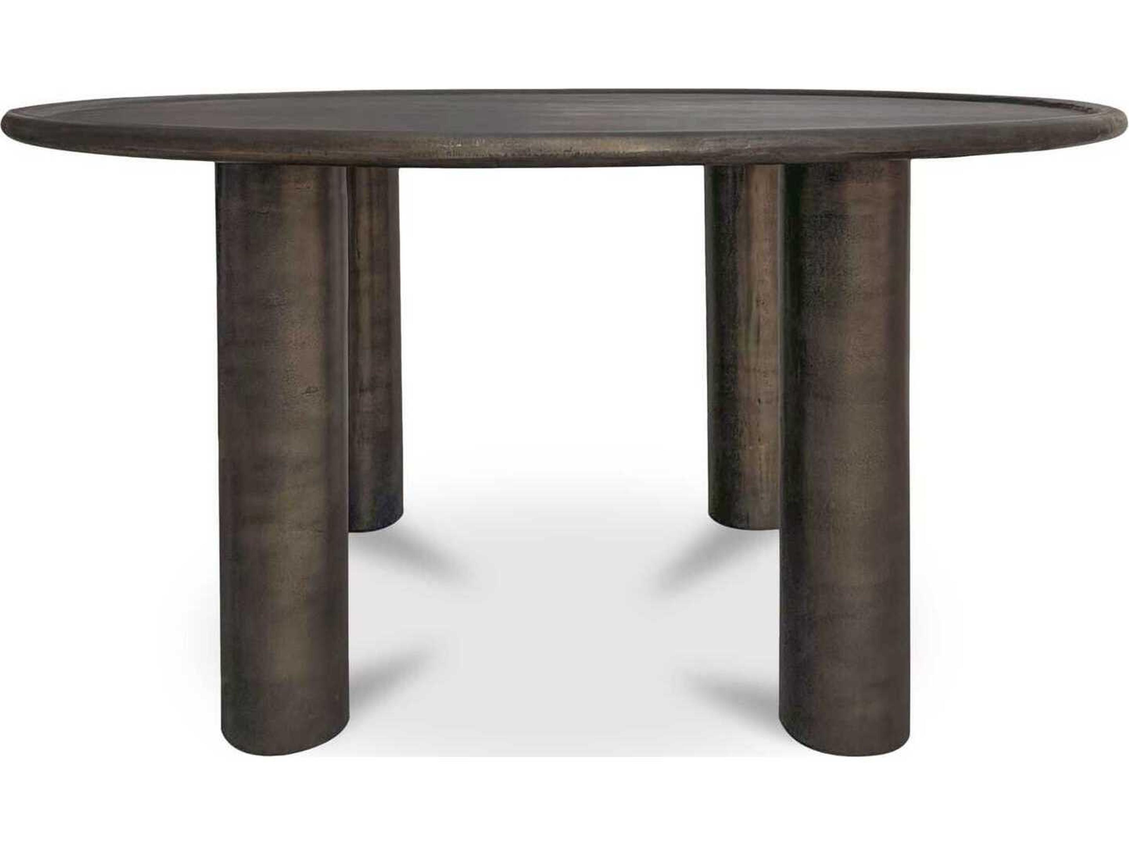 Moe's Home Outdoor Deacon Brown Aluminum Round Dining Table