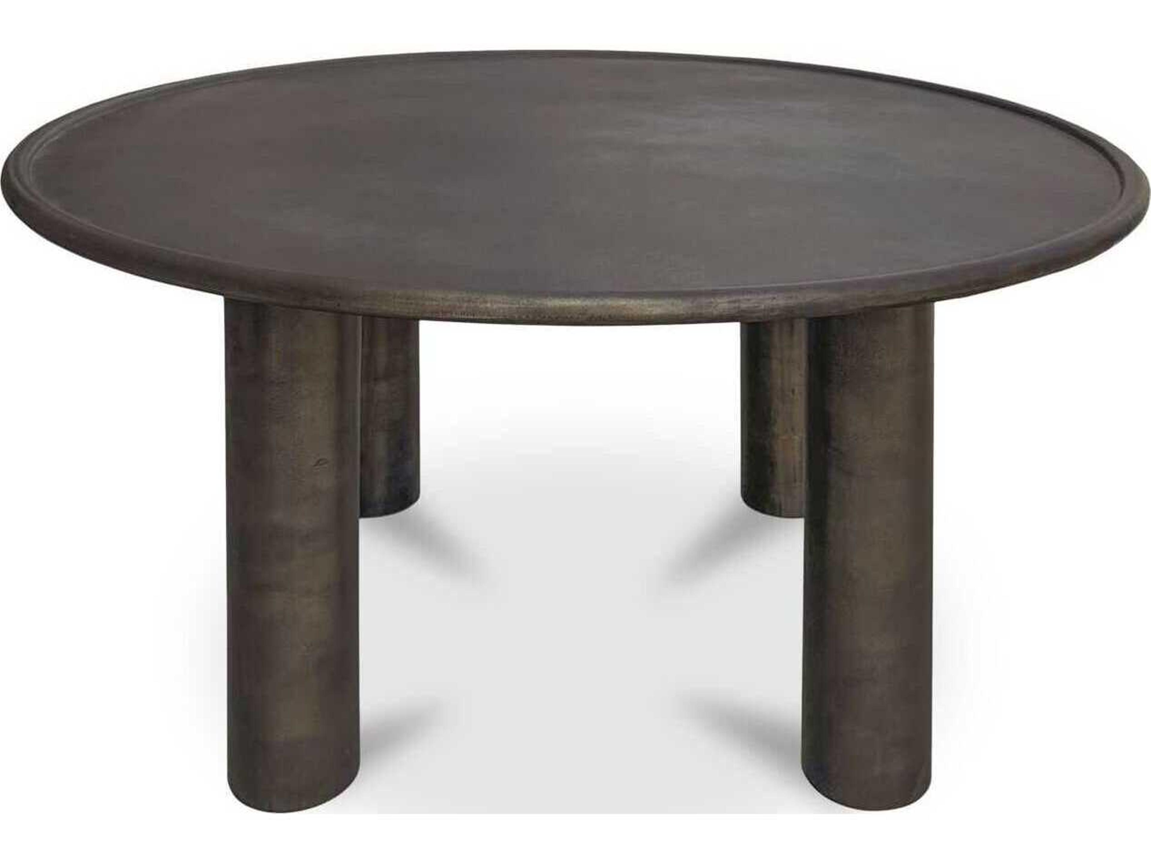 Moe's Home Outdoor Deacon Brown Aluminum Round Dining Table