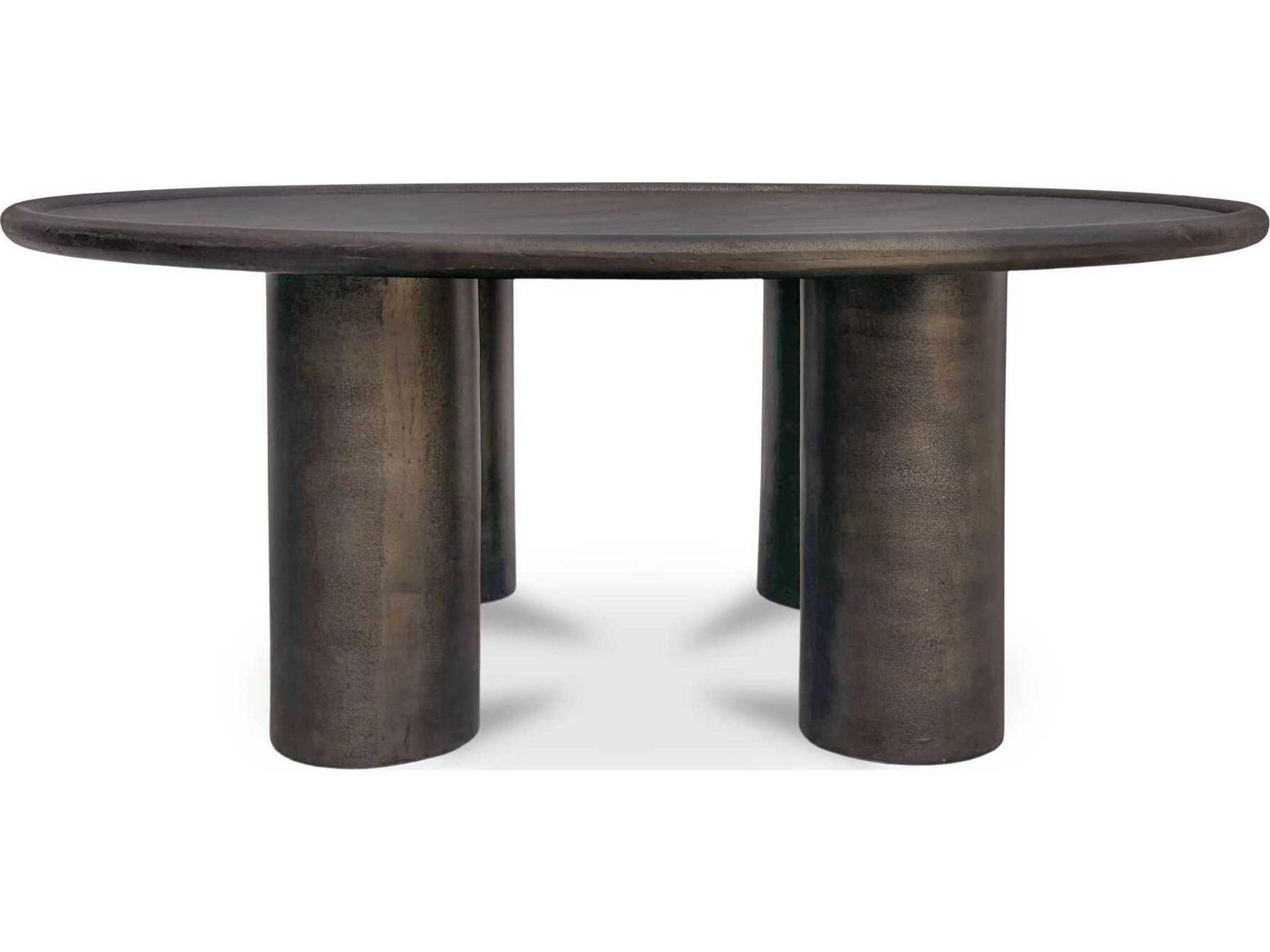 Moe's Home Outdoor Deacon Brown Aluminum Round Coffee Table