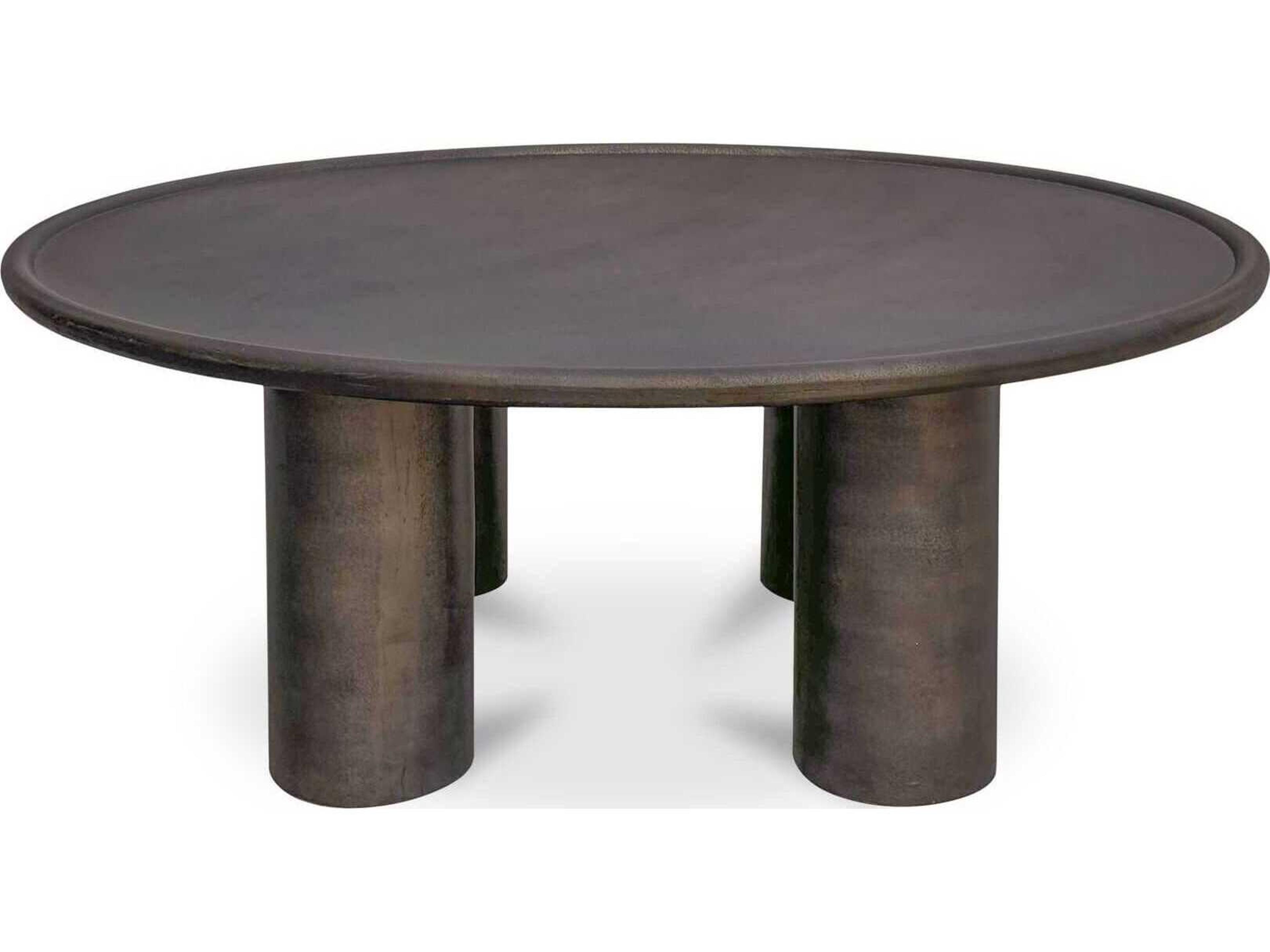 Moe's Home Outdoor Deacon Brown Aluminum Round Coffee Table