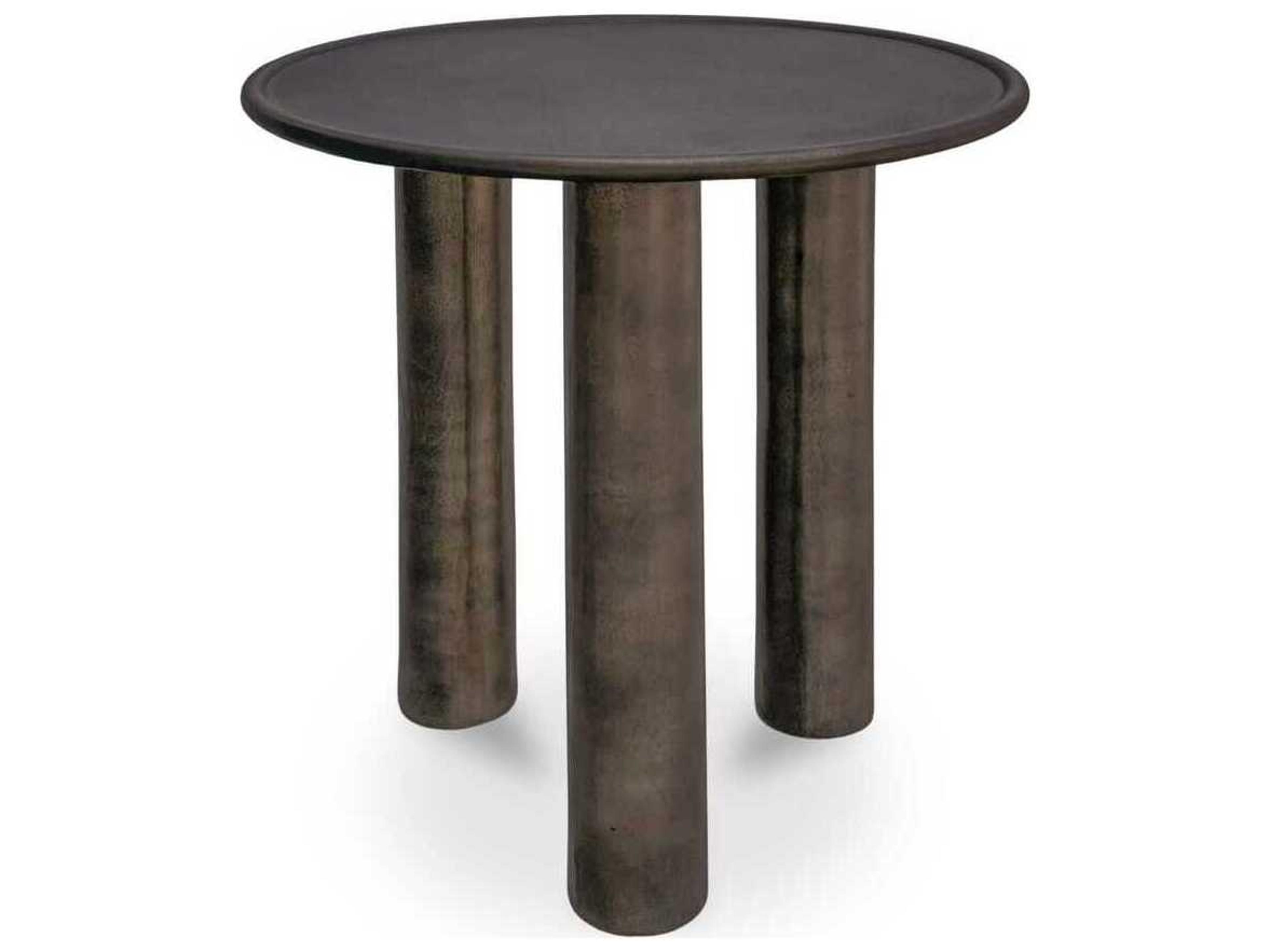 Moe's Home Outdoor Deacon Brown Aluminum Round End Table