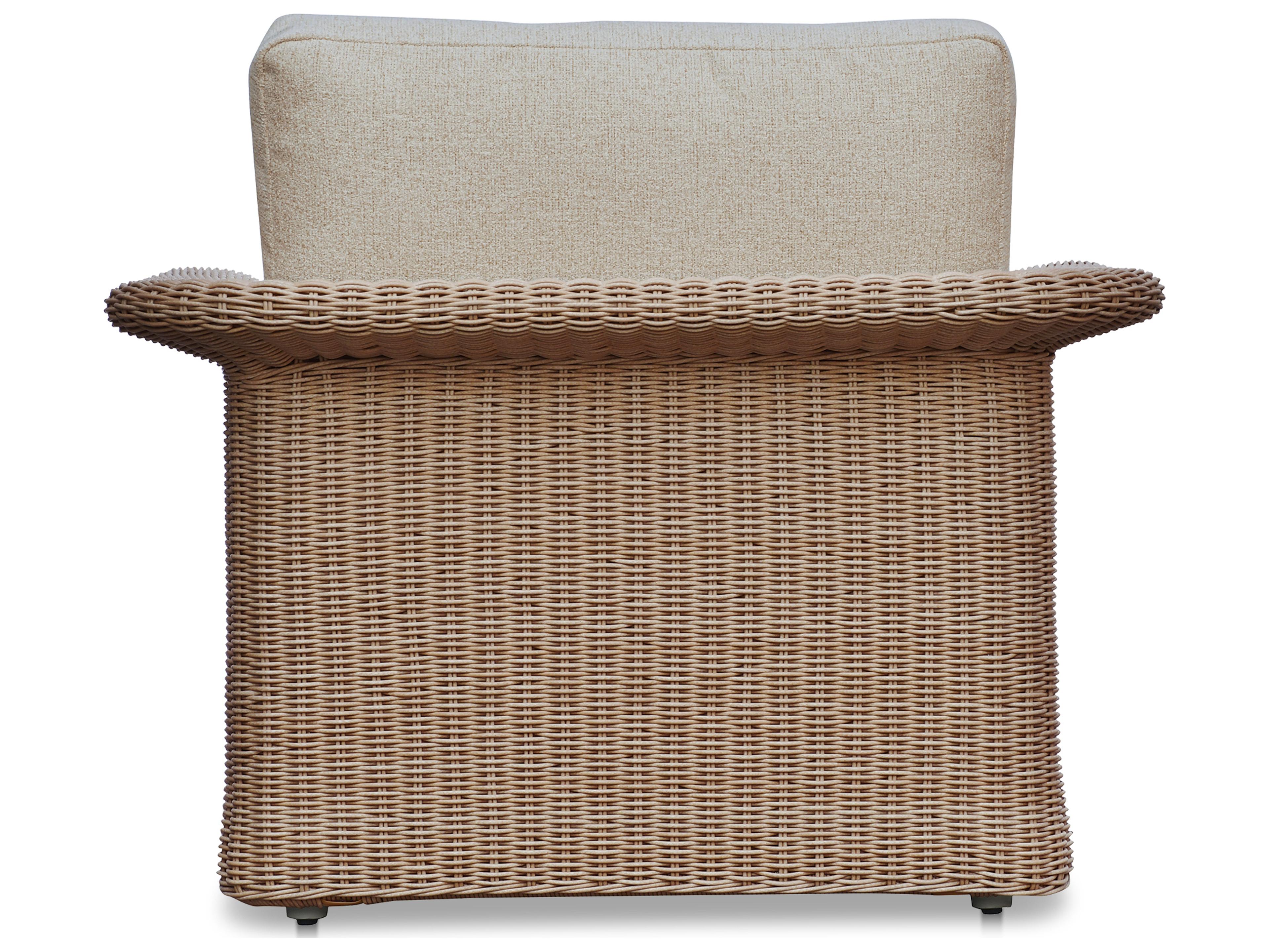 Moe's Home Outdoor Meredith Beige Wicker Cushion Lounge Chair