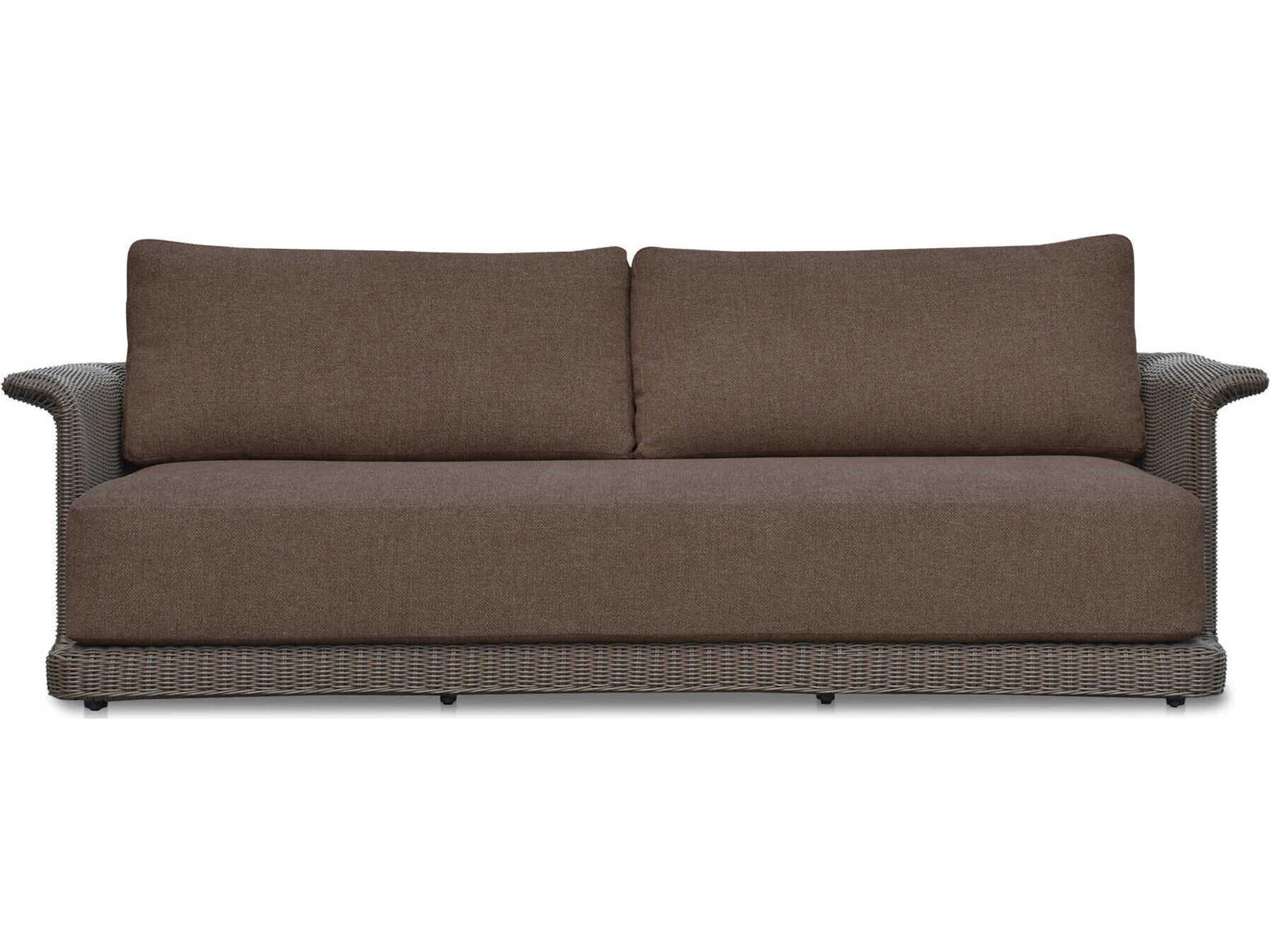 Moe's Home Outdoor Meredith Brown Wicker Cushion Sofa