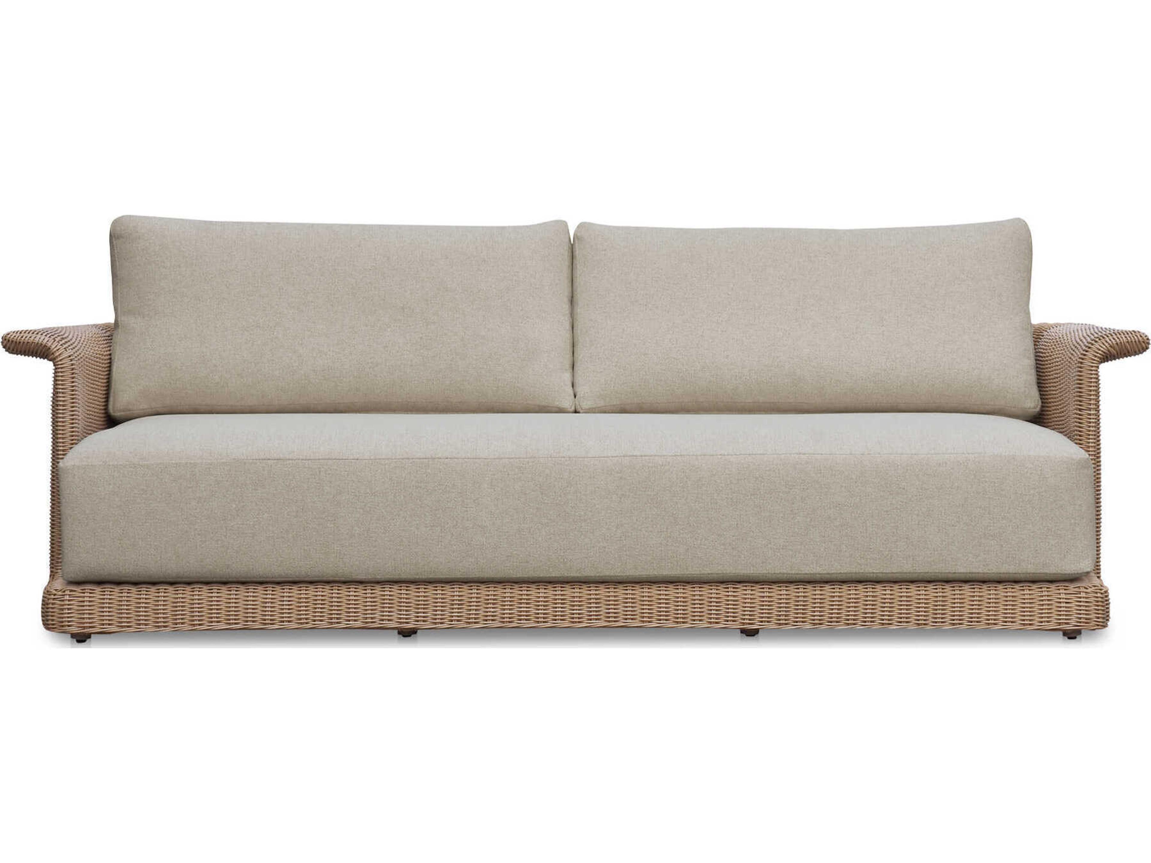 Moe's Home Outdoor Meredith Beige Wicker Cushion Sofa