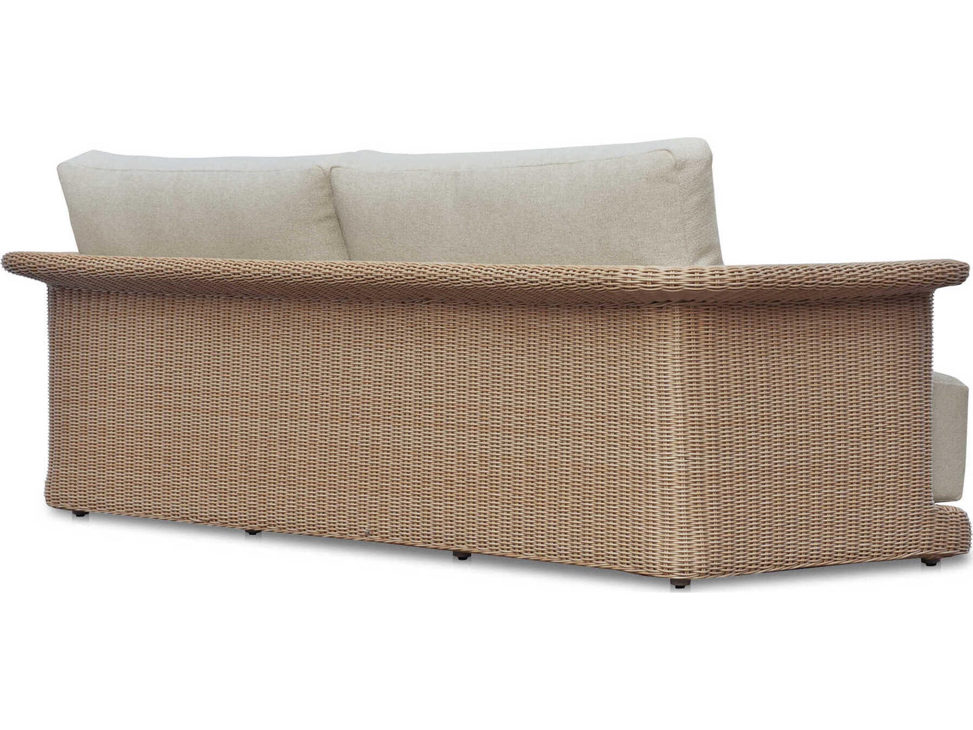 Moe's Home Outdoor Meredith Beige Wicker Cushion Sofa