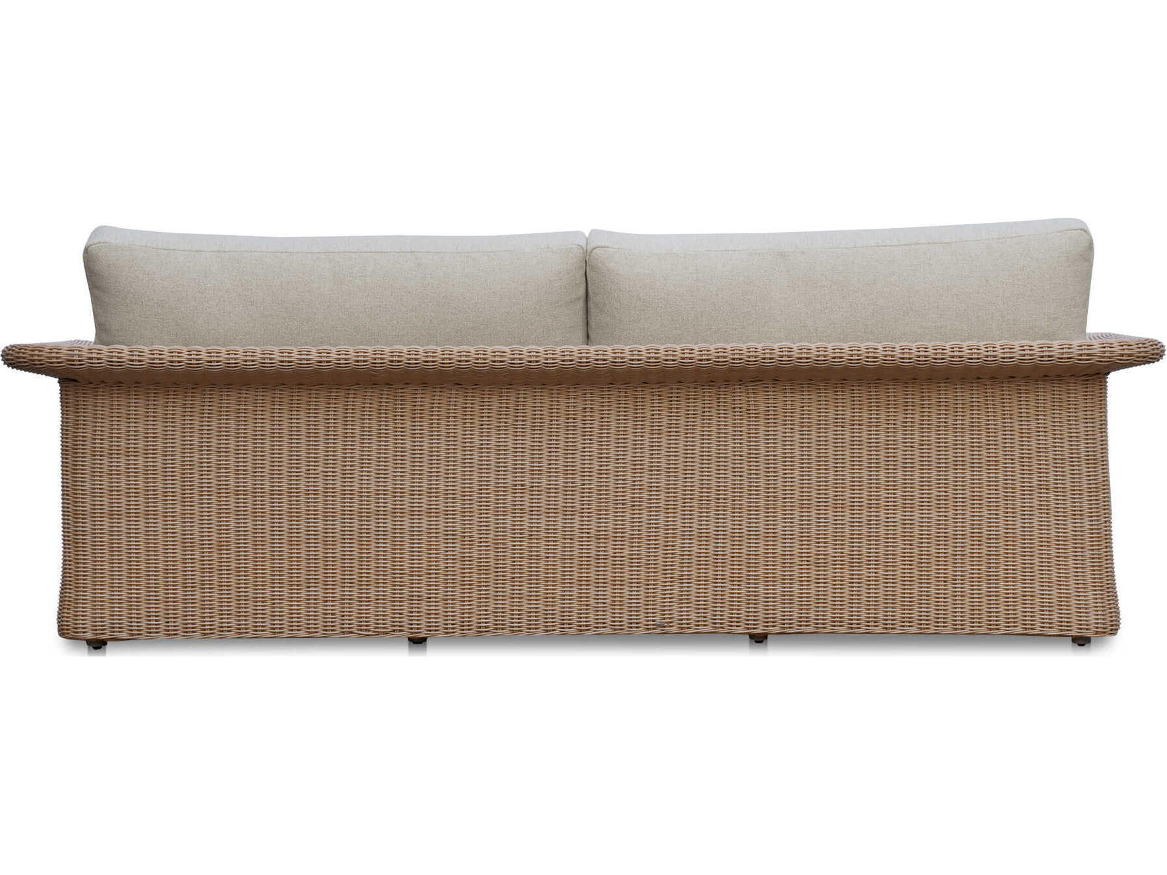 Moe's Home Outdoor Meredith Beige Wicker Cushion Sofa