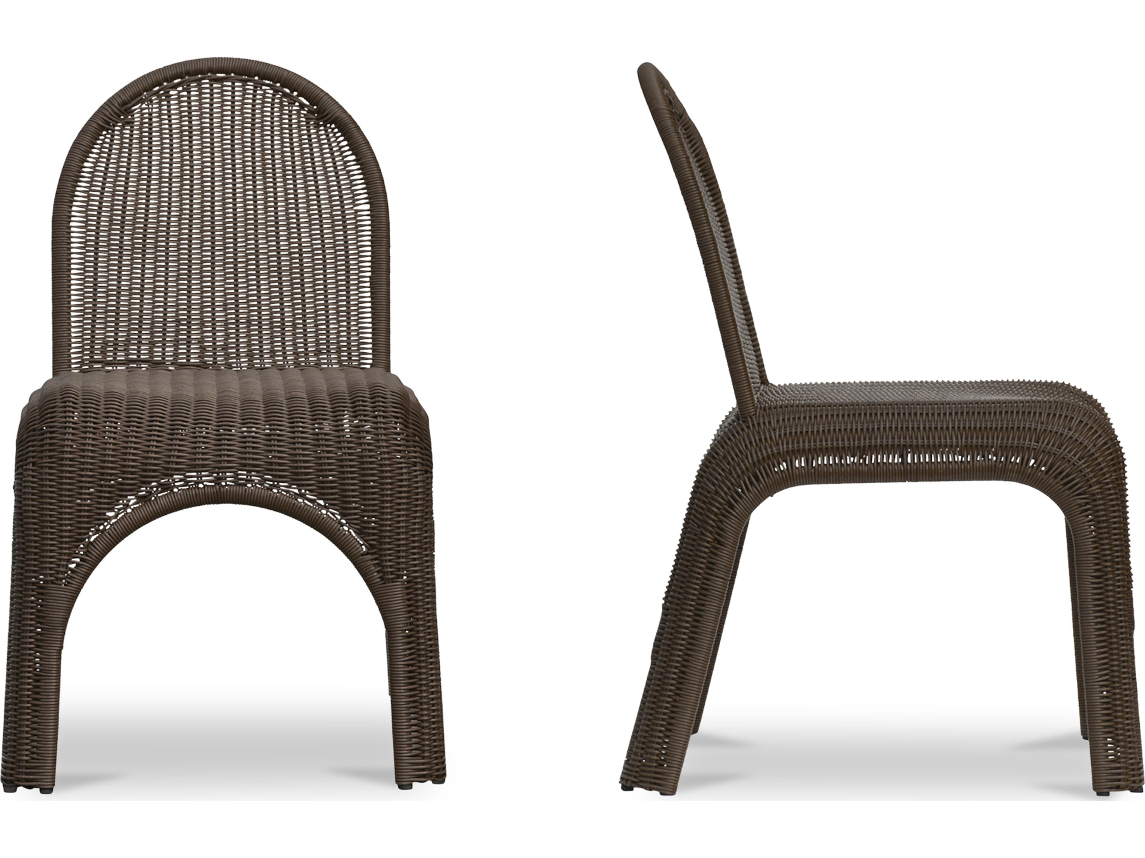 Moe's Home Outdoor Kendall Brown Wicker Dining Chair Set of 2