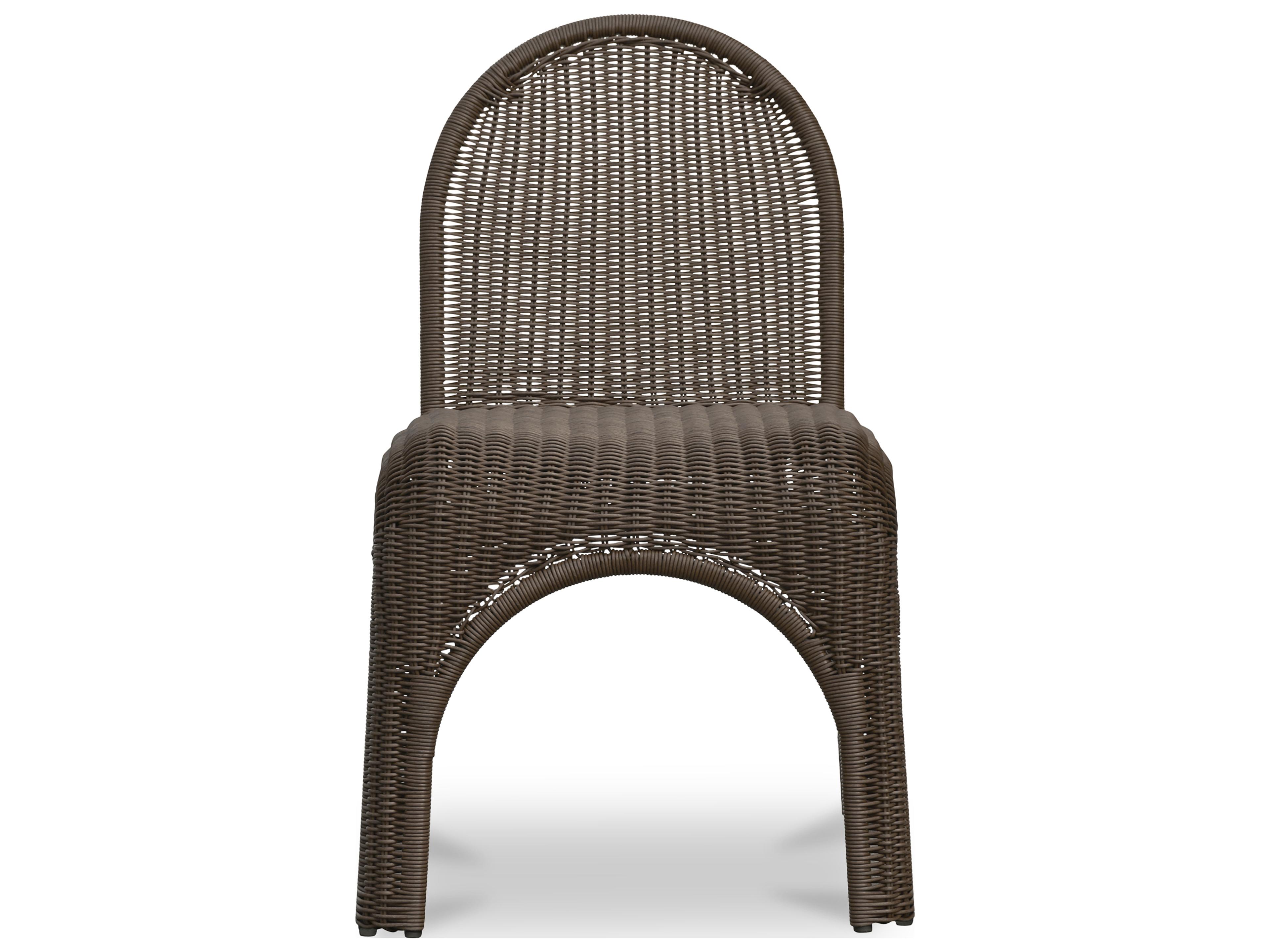 Moe's Home Outdoor Kendall Brown Wicker Dining Chair Set of 2