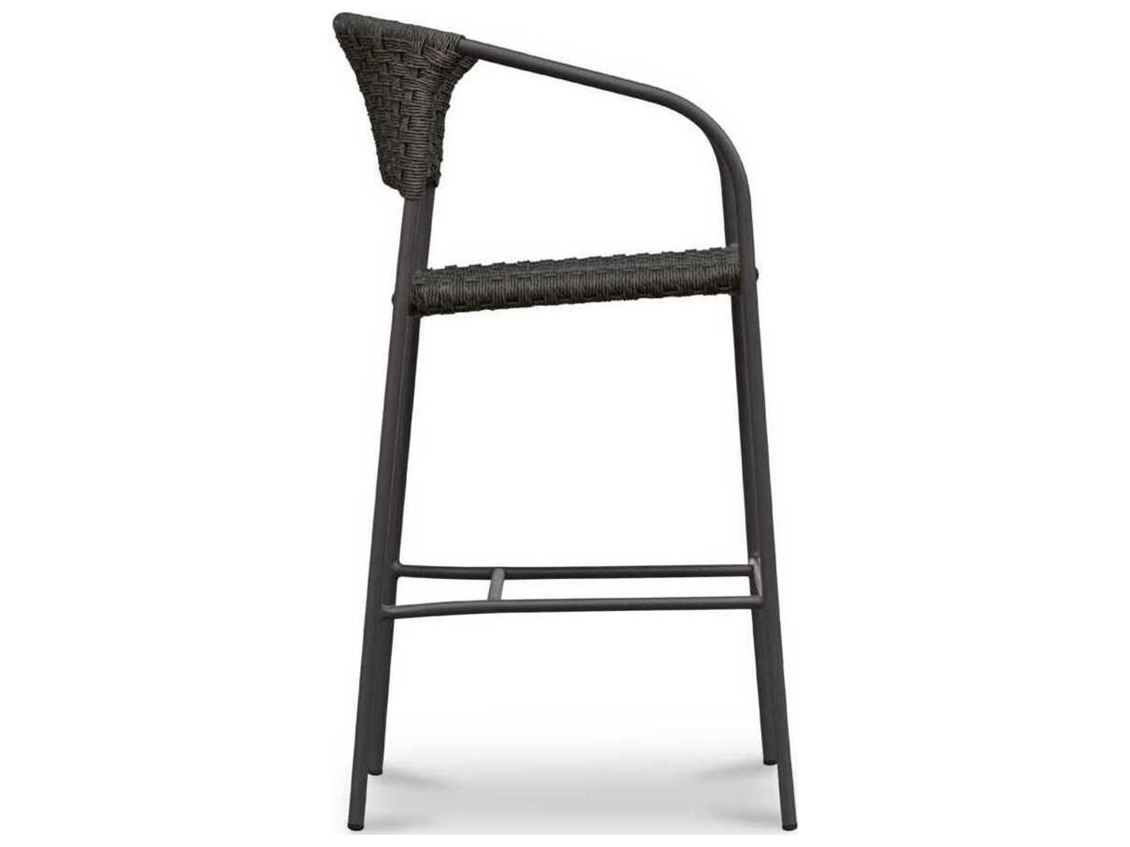 Moe's Home Outdoor Zola Brown Steel Wicker Bar Stool
