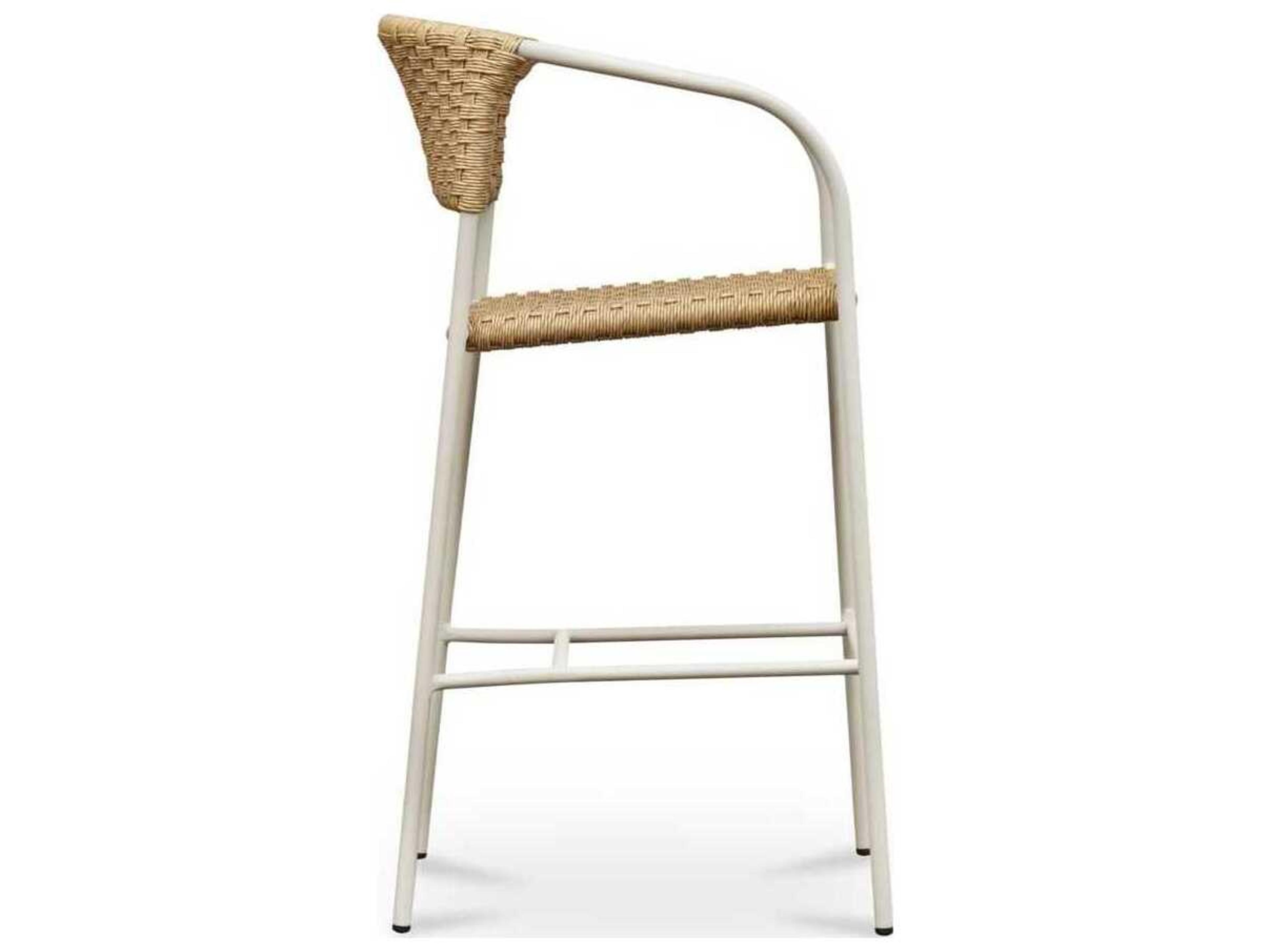 Moe's Home Outdoor Zola Natural Steel Wicker Bar Stool