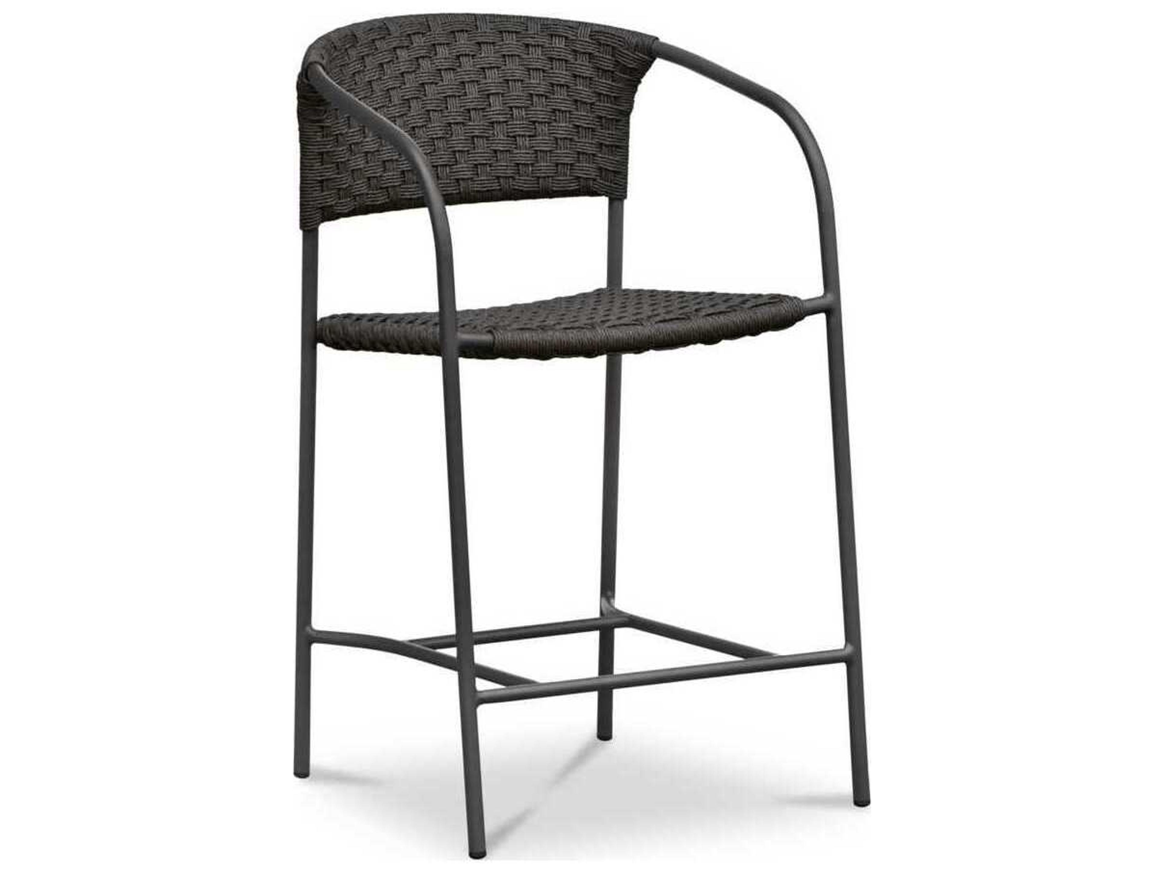 Zola Brown Steel Wicker Counter Stool