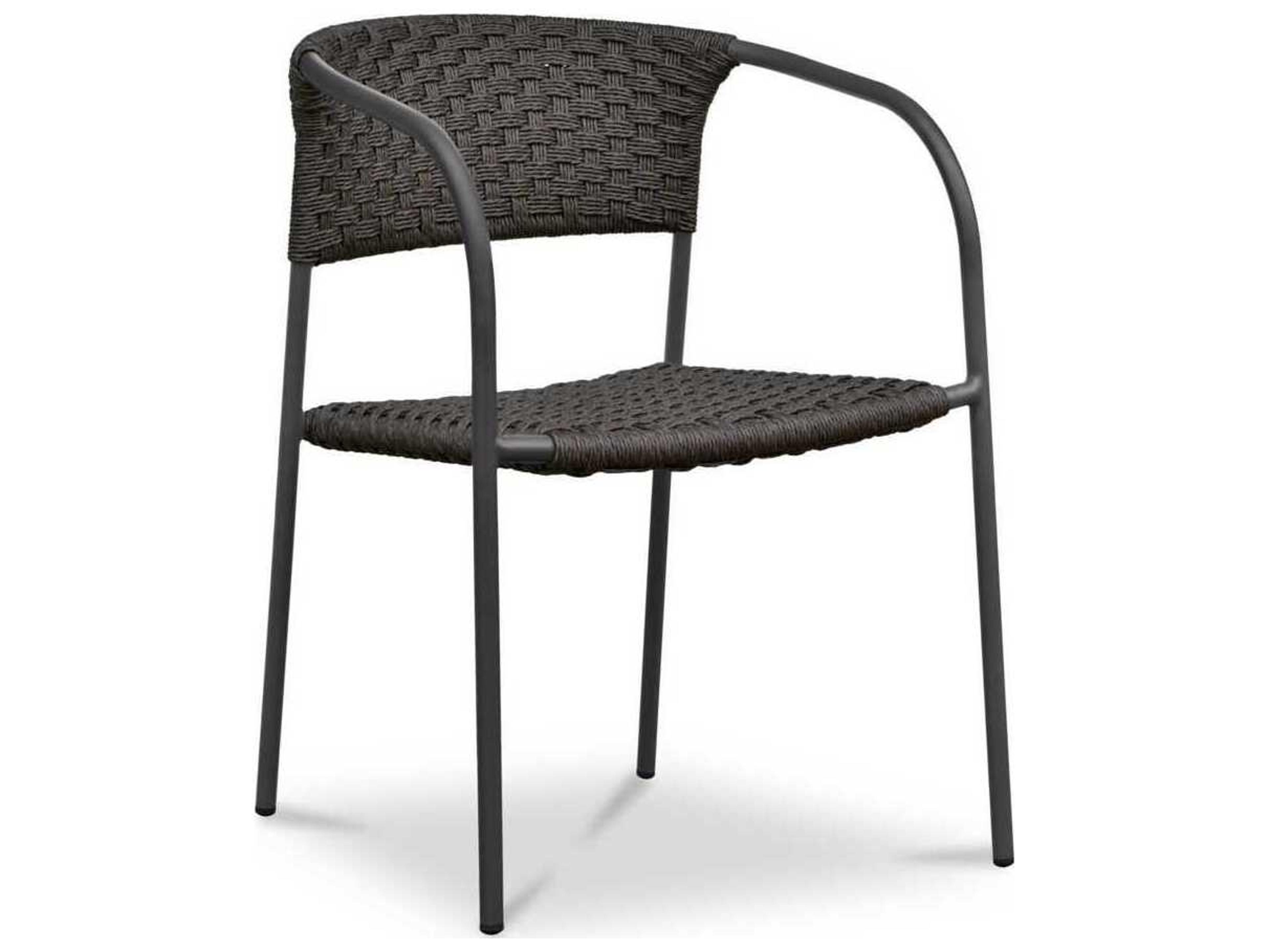 Moe's Home Outdoor Zola Brown Steel Wicker Dining Chair Set of 2