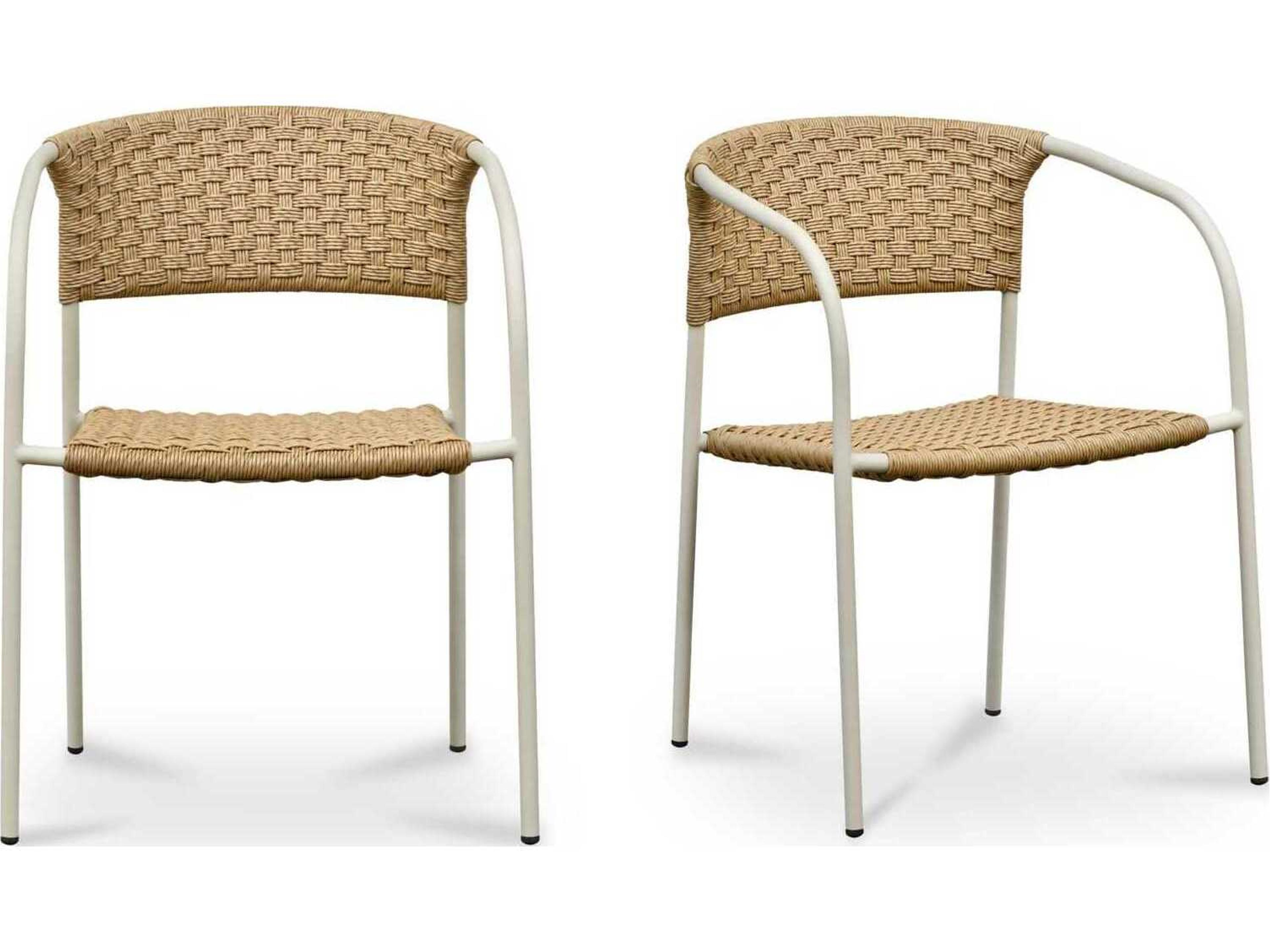Zola Natural Steel Wicker Dining Chair Set of 2