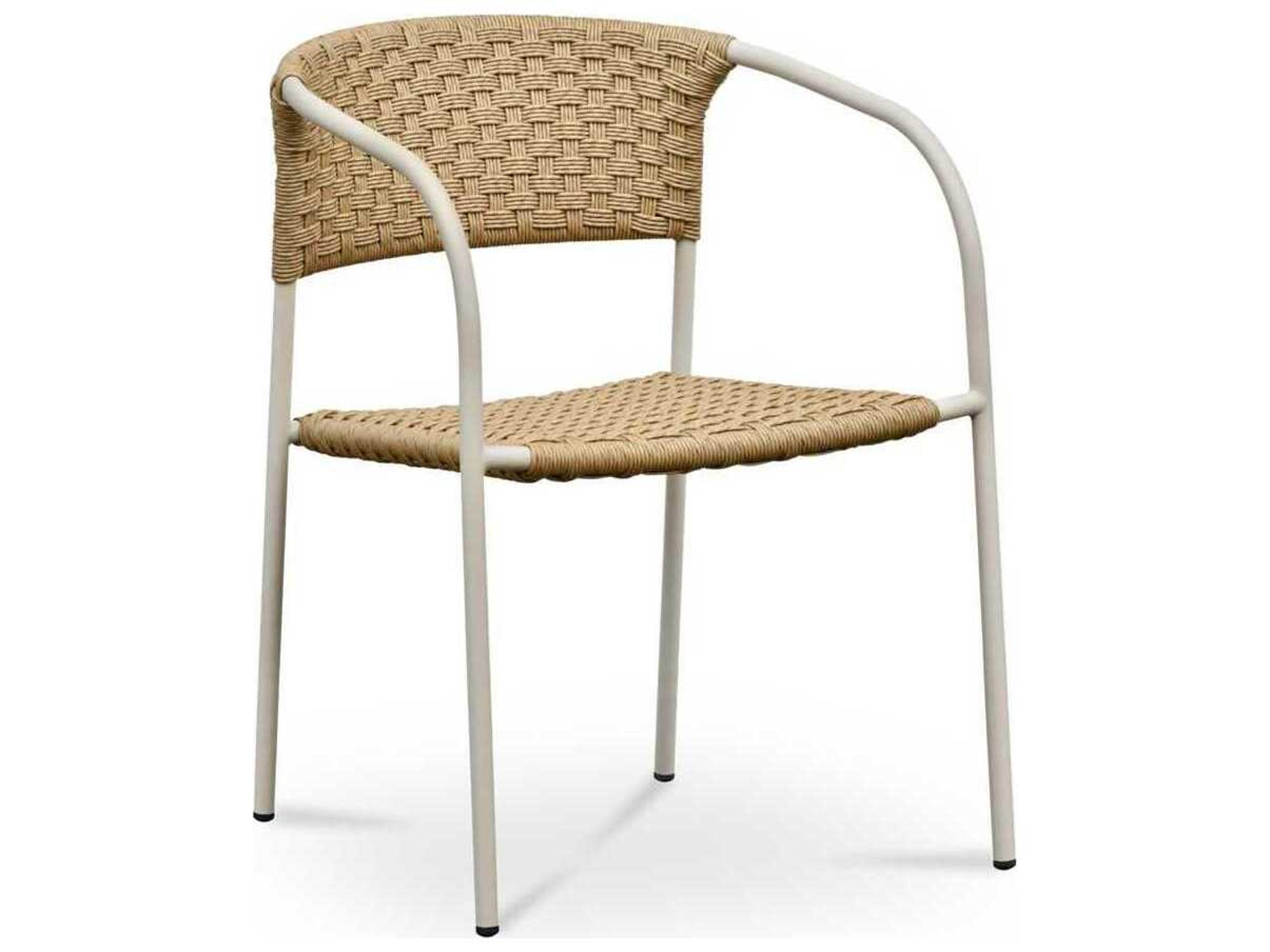 Moe's Home Outdoor Zola Natural Steel Wicker Dining Chair Set of 2