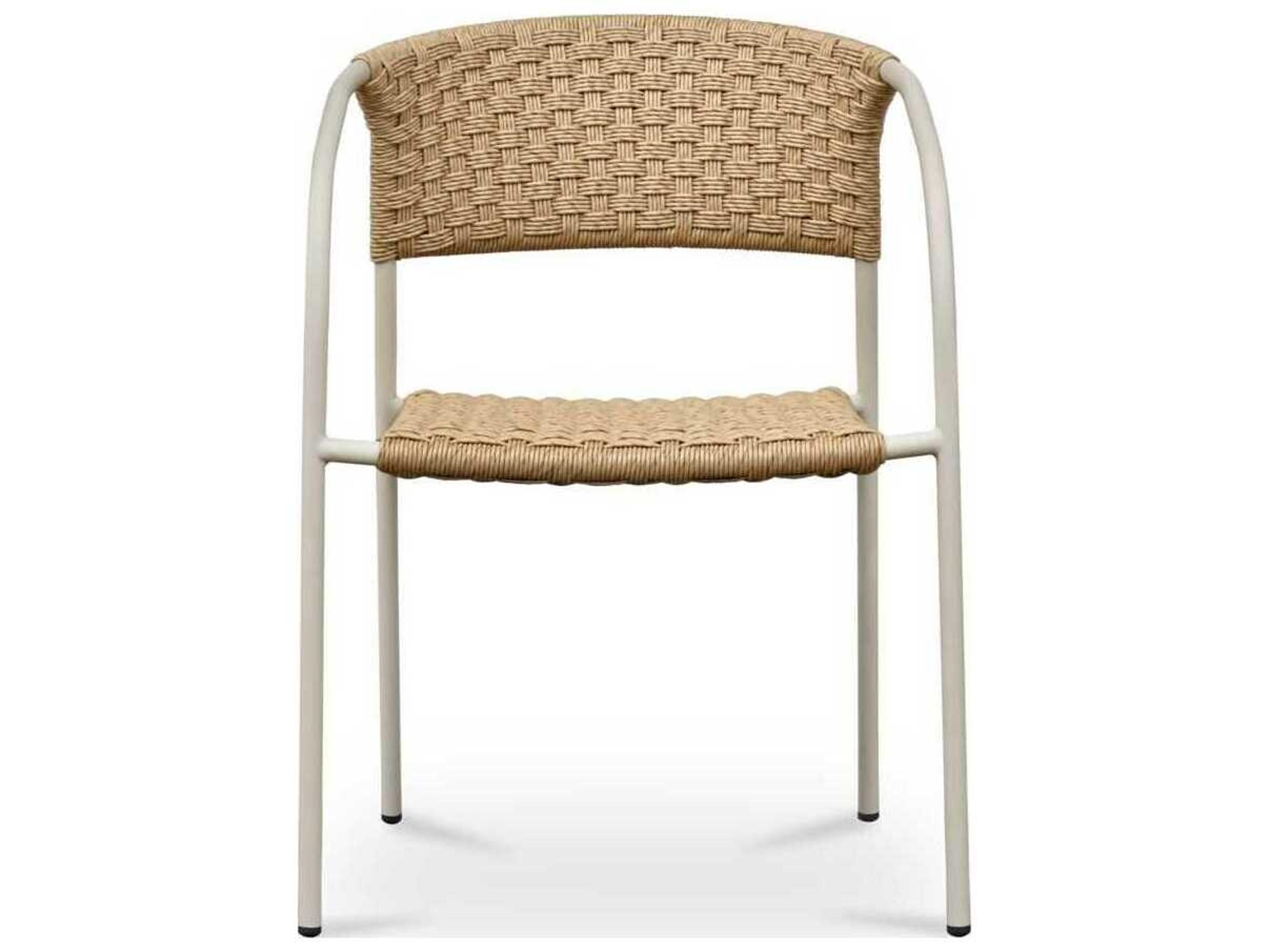 Moe's Home Outdoor Zola Natural Steel Wicker Dining Chair Set of 2