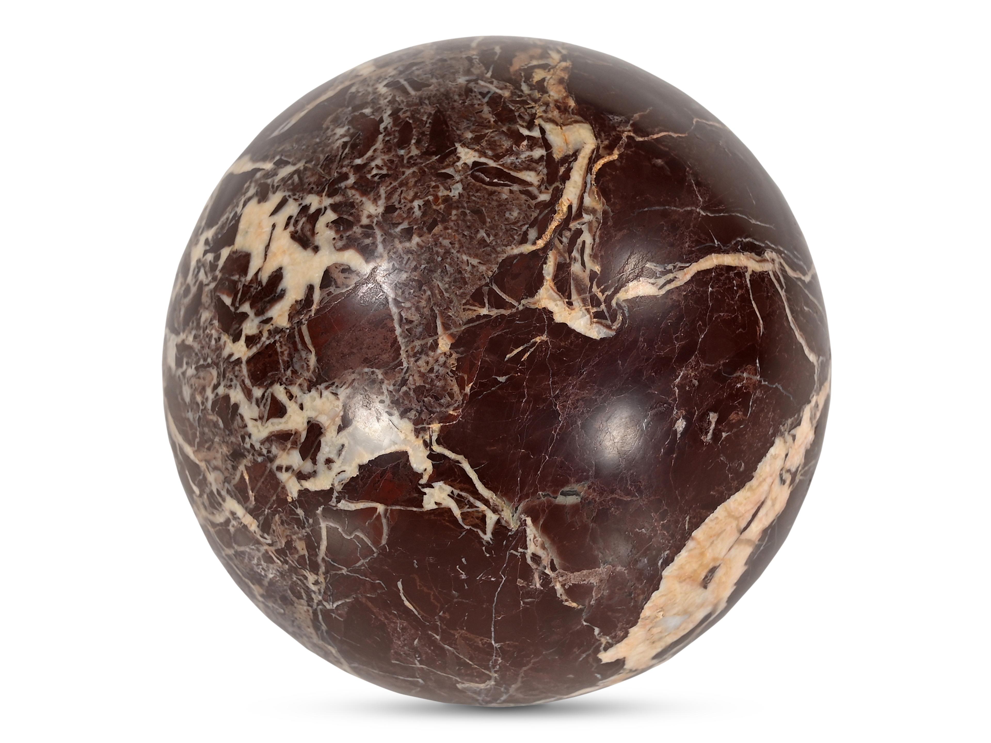 Moe's Home Outdoor Odessa Red Levanto Marble Sphere Tabletop Accent