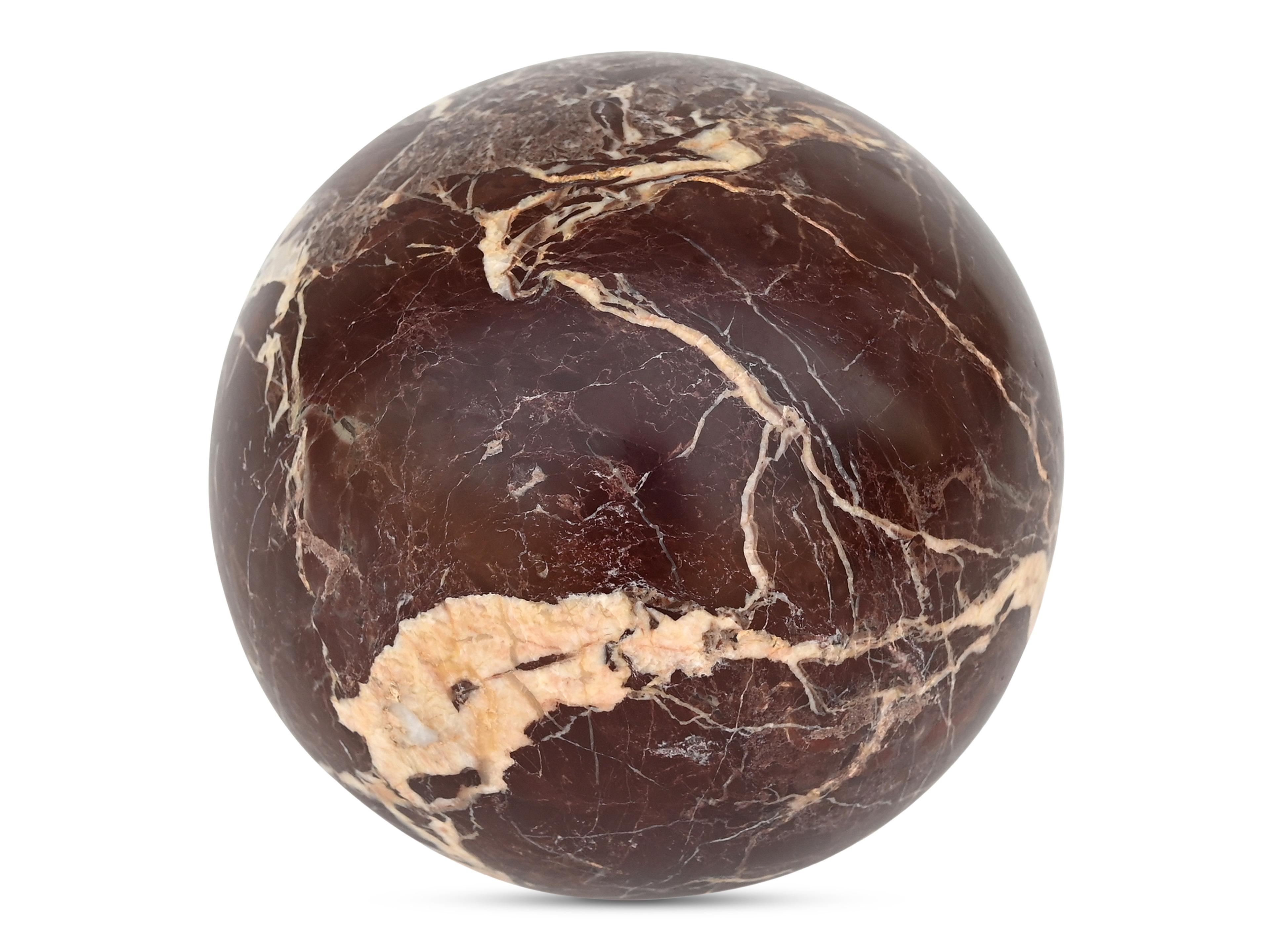 Moe's Home Outdoor Odessa Red Levanto Marble Sphere Tabletop Accent