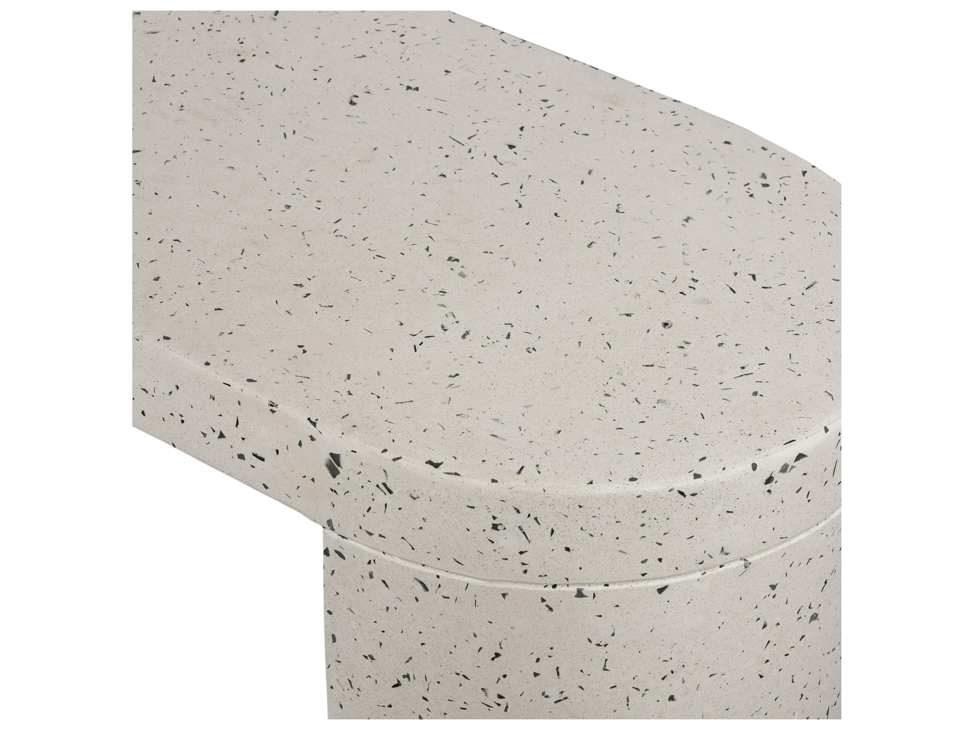Moe's Home Outdoor Greystone Terrazzo Concrete Bench