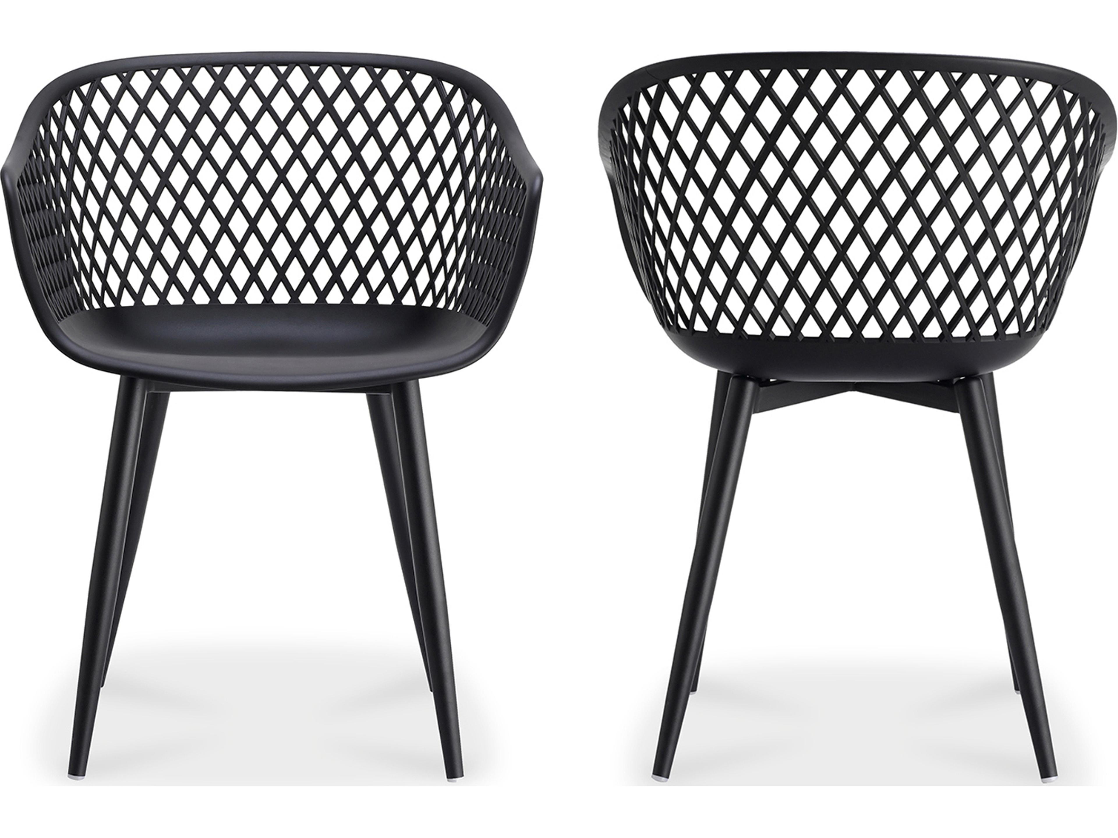 Moe's Home Outdoor Piazza Black Arm Dining Chair - Set of Two