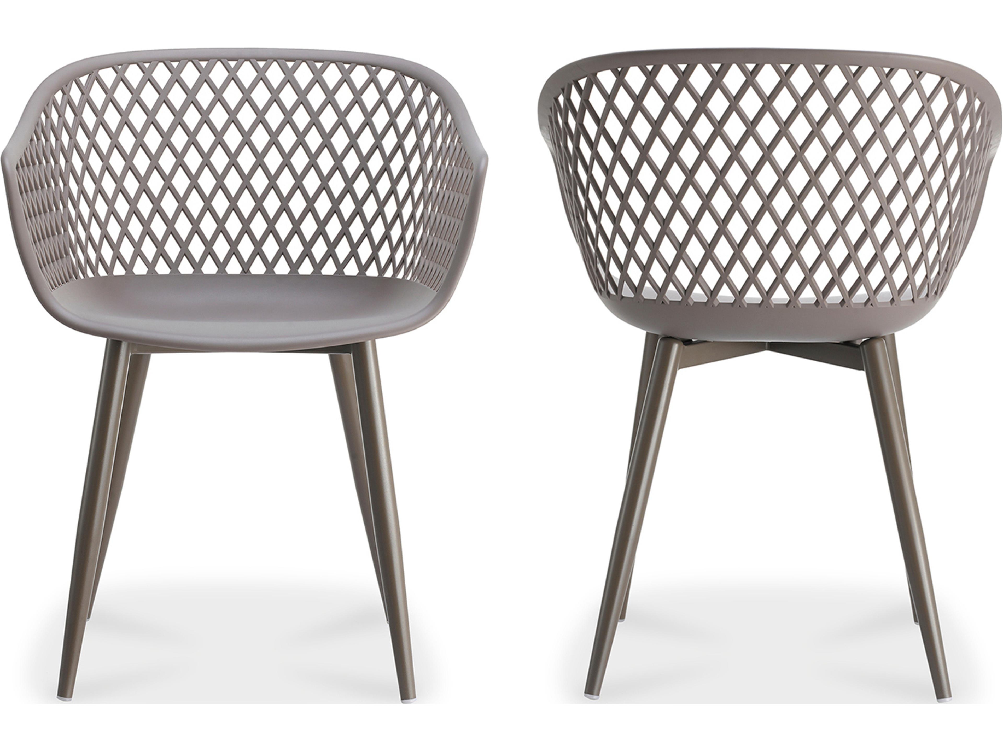 Moe's Home Outdoor Piazza Grey Arm Dining Chair - Set of Two