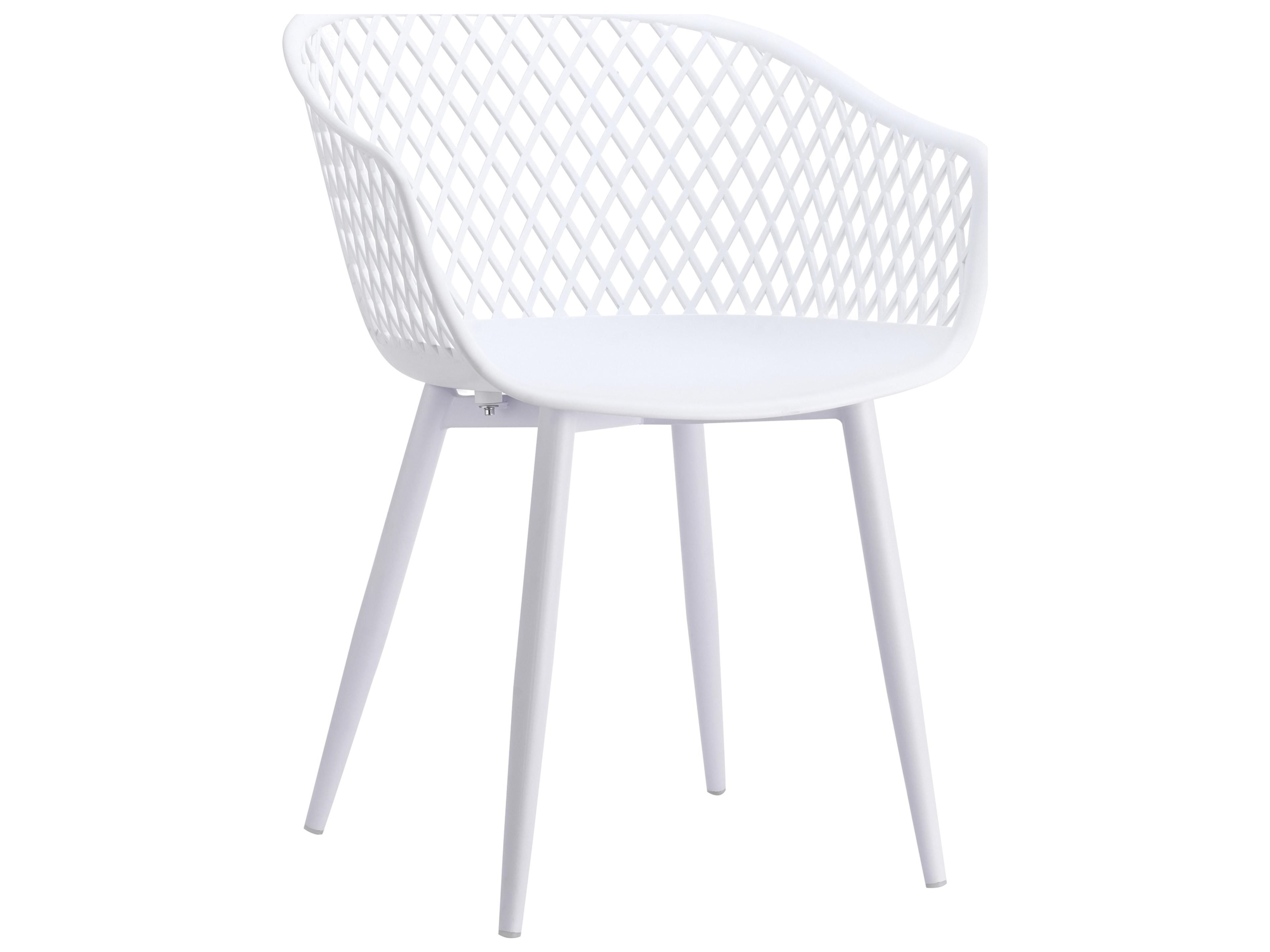 Moe's Home Outdoor Piazza White Arm Dining Chair - Set of Two