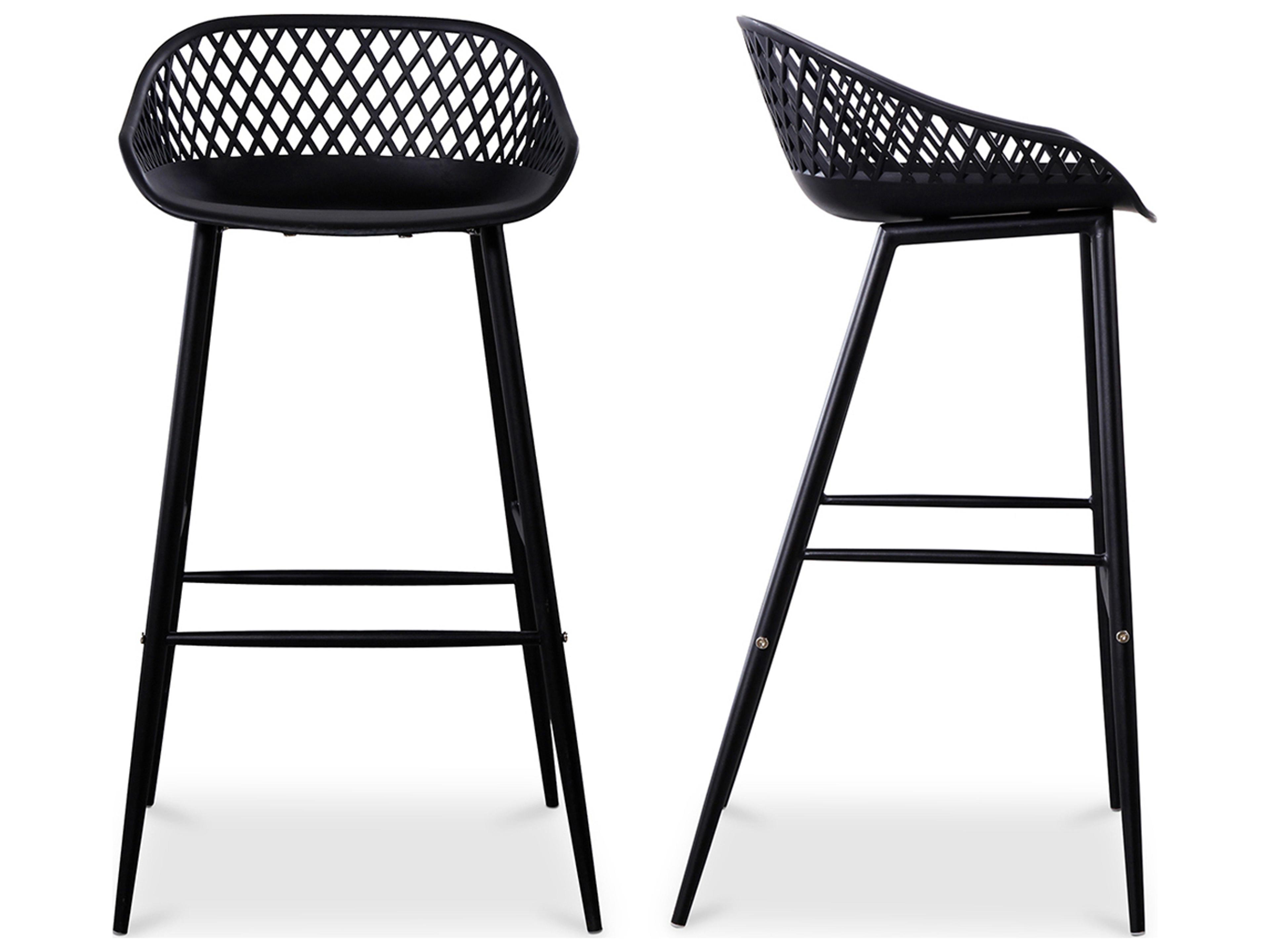 Moe's Home Outdoor Piazza Outdoor Bar Stool Black - Set of Two