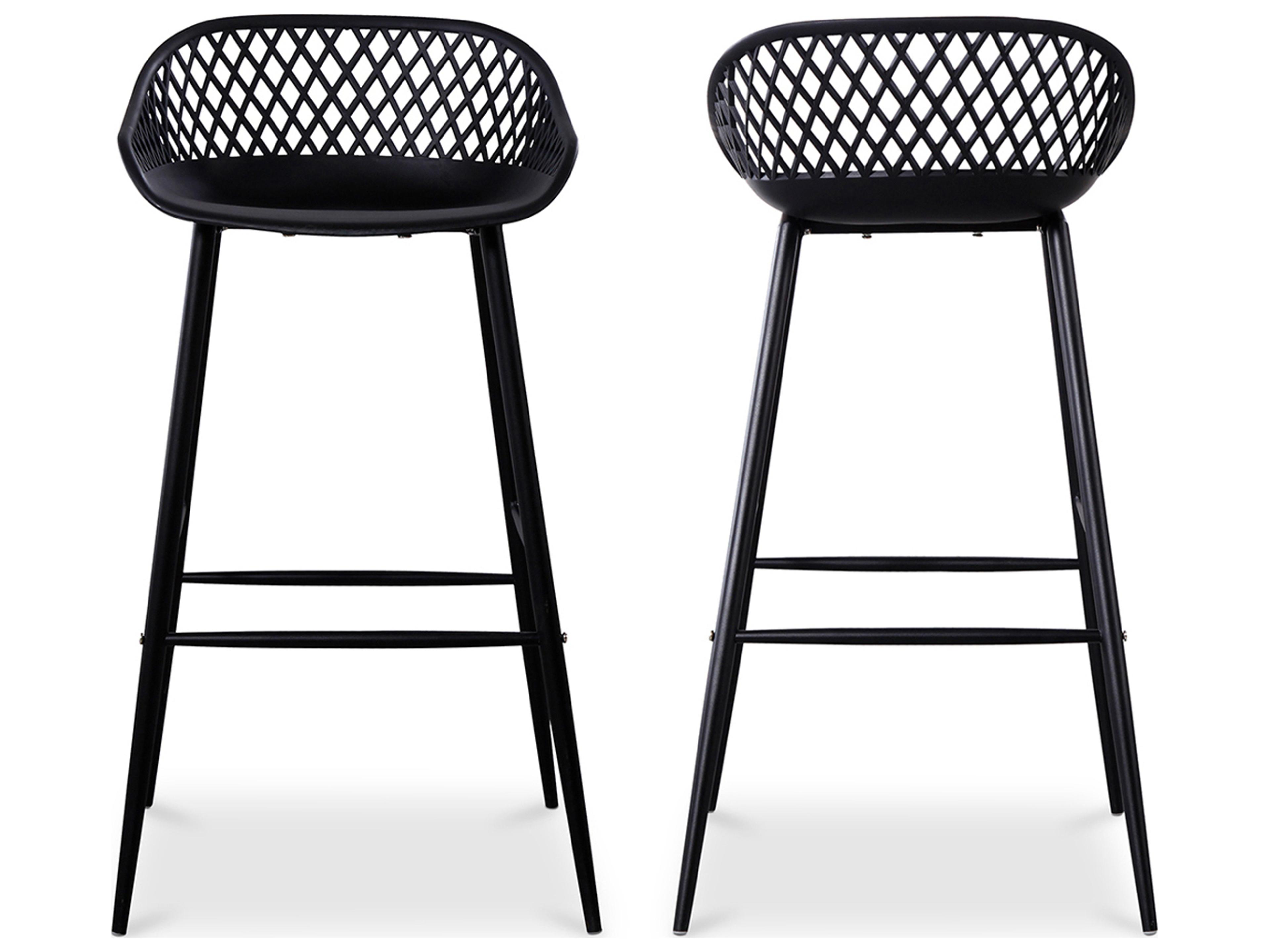 Moe's Home Outdoor Piazza Outdoor Bar Stool Black - Set of Two