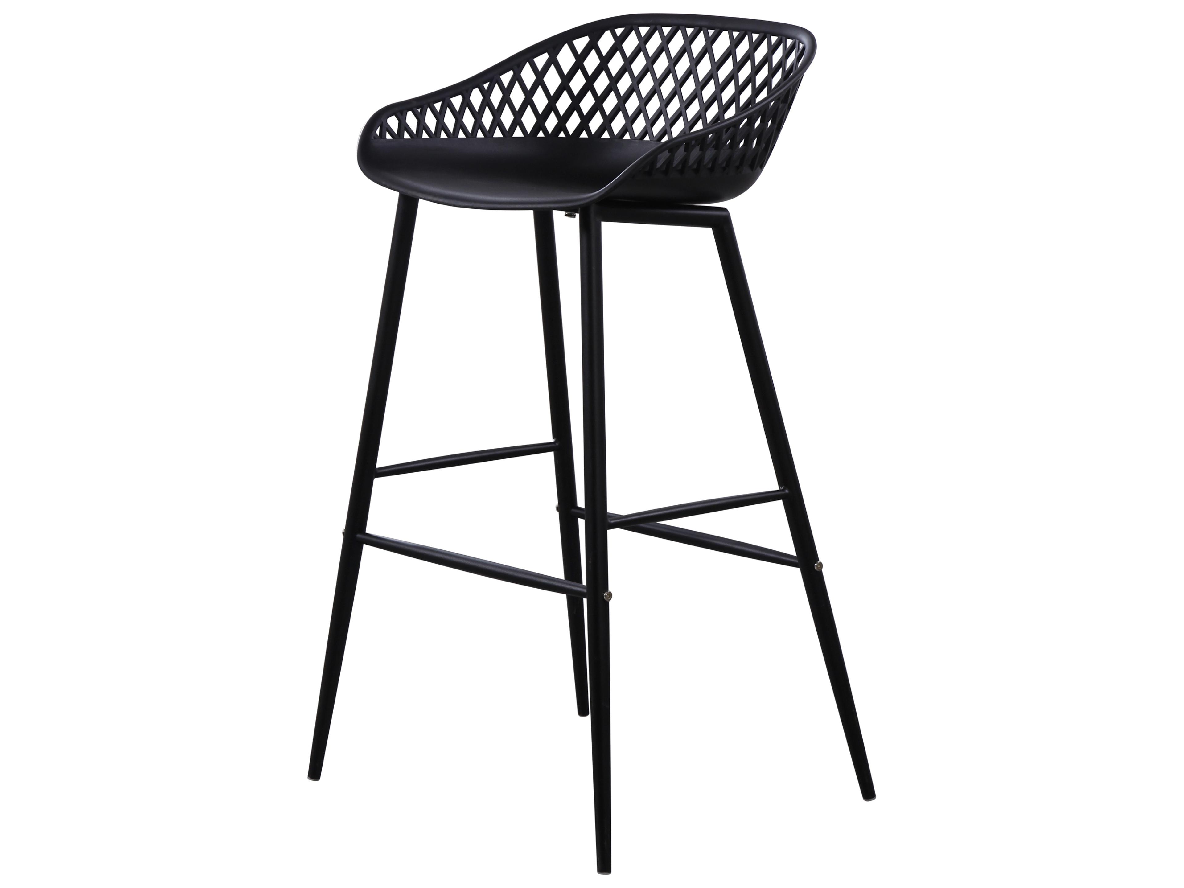 Moe's Home Outdoor Piazza Outdoor Bar Stool Black - Set of Two