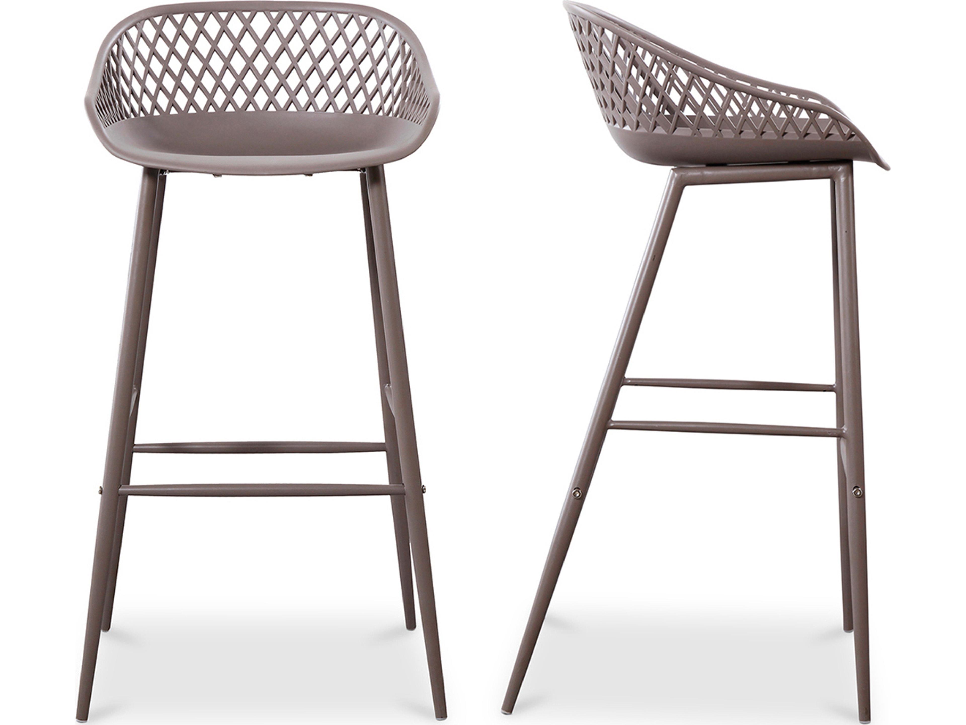 Piazza Outdoor Bar Stool Grey - Set of Two