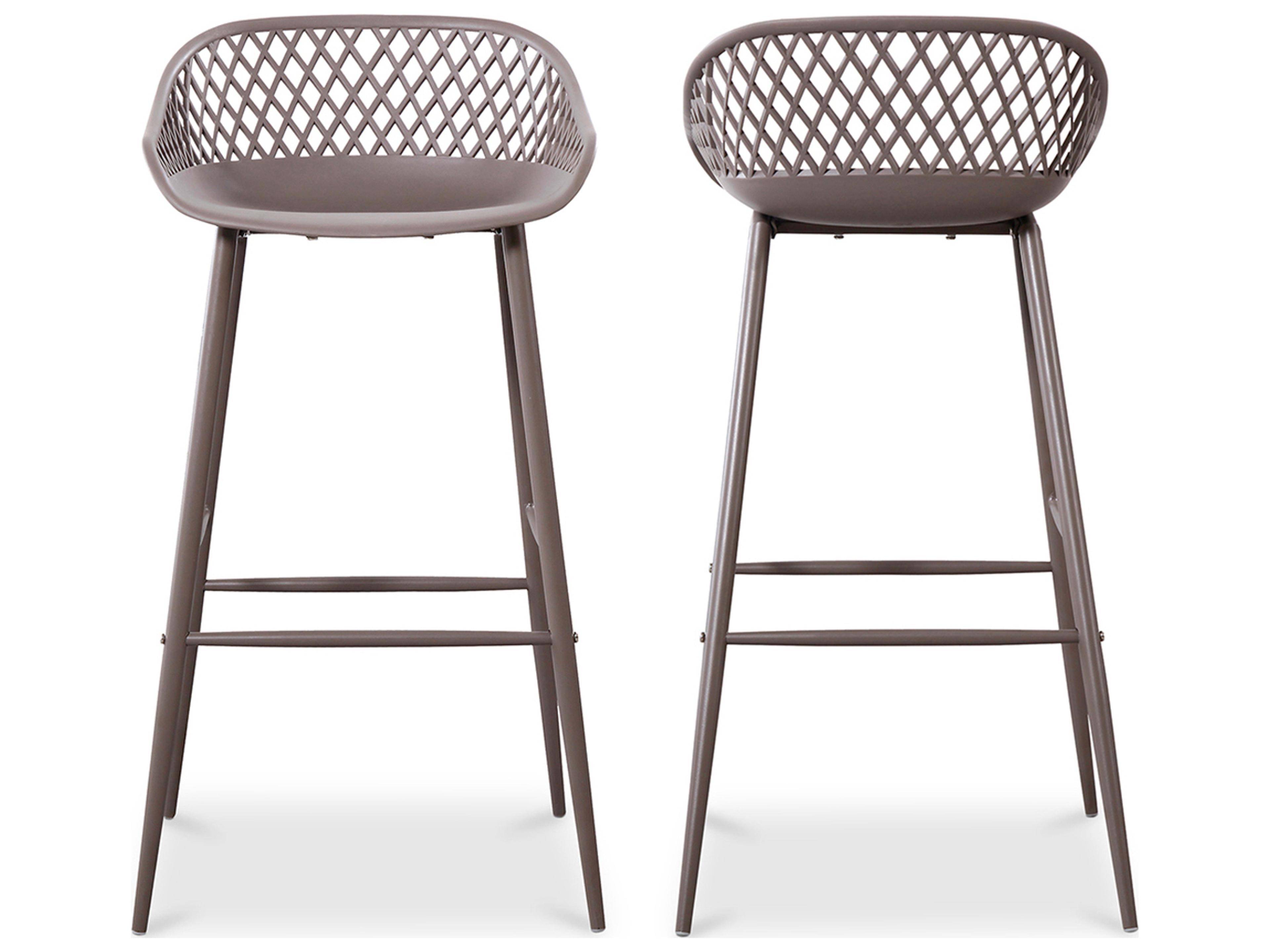 Moe's Home Outdoor Piazza Outdoor Bar Stool Grey - Set of Two