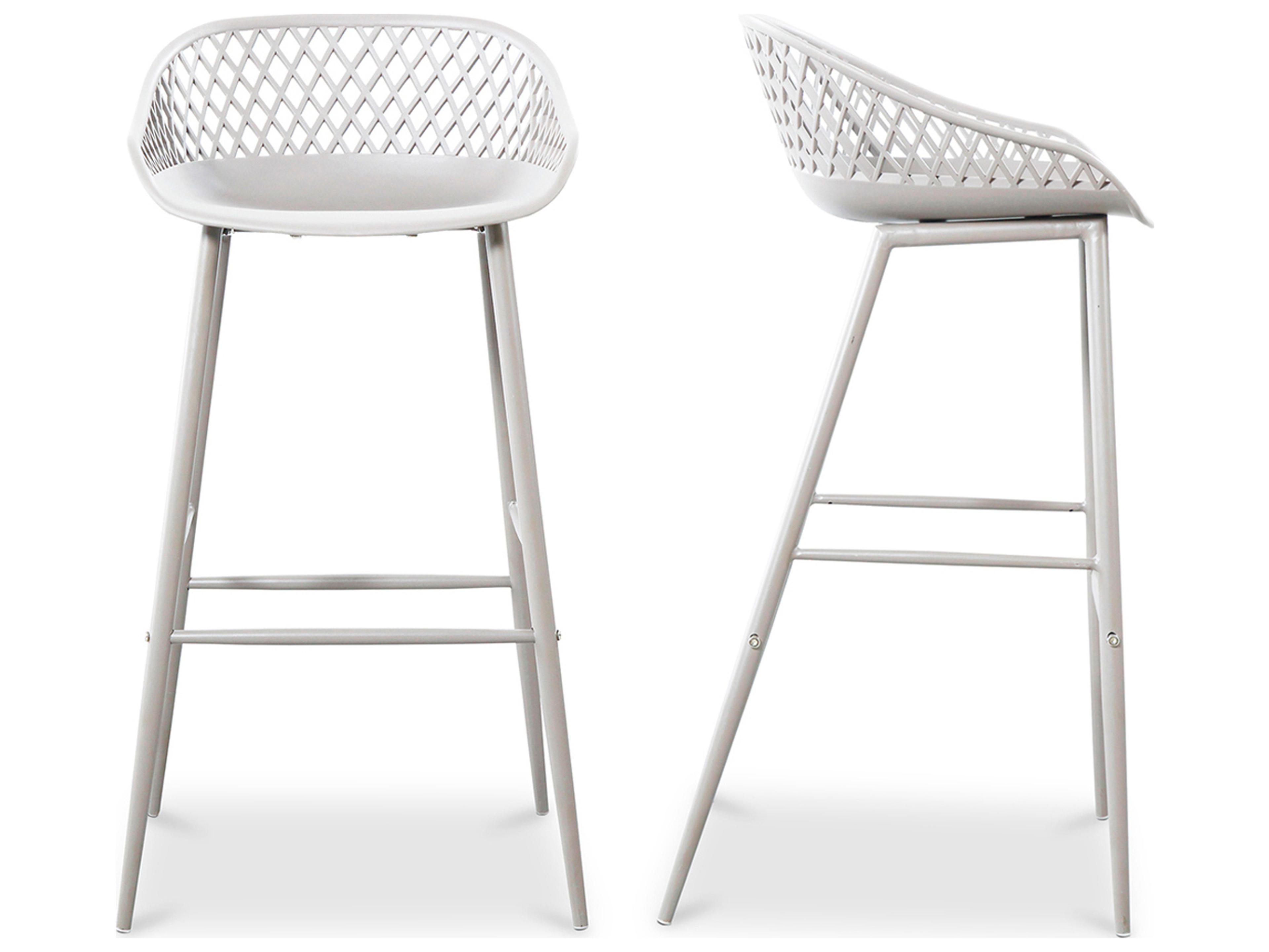 Moe's Home Outdoor Piazza White Arm Bar Stool - Set of Two