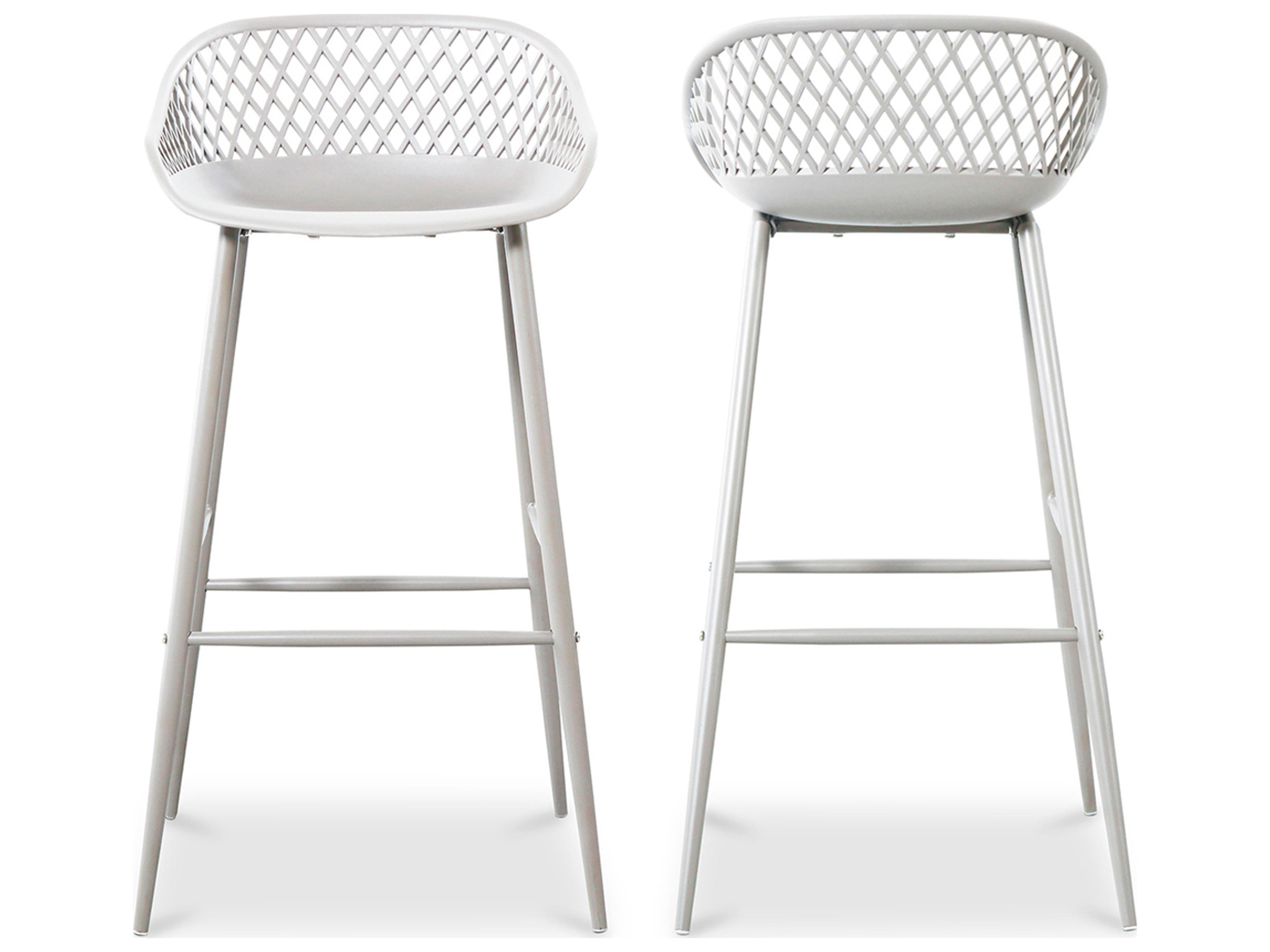 Moe's Home Outdoor Piazza White Arm Bar Stool - Set of Two