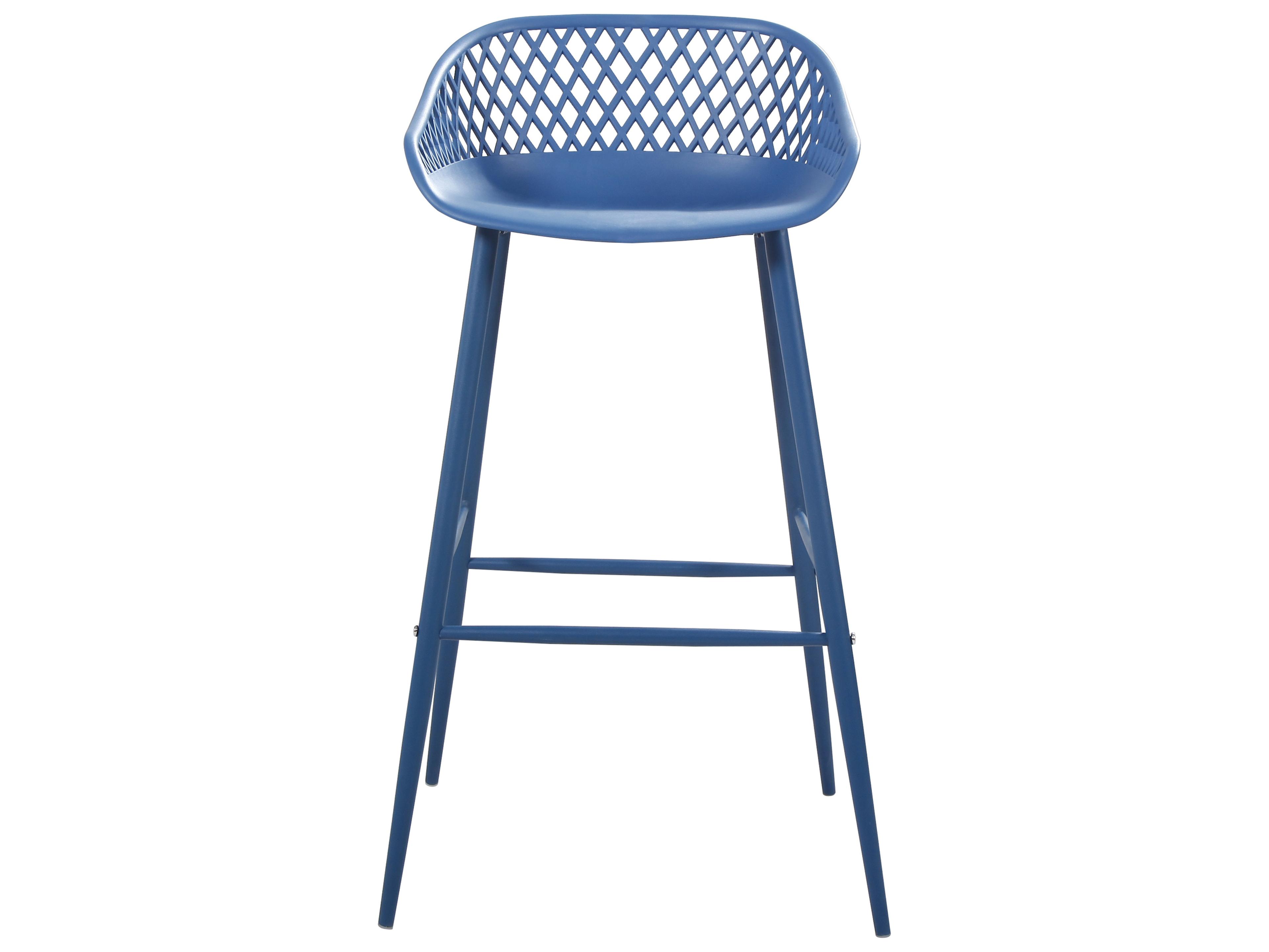 Moe's Home Outdoor Piazza Blue Aluminum Recycled Plastic Bar Stool - Set of Two