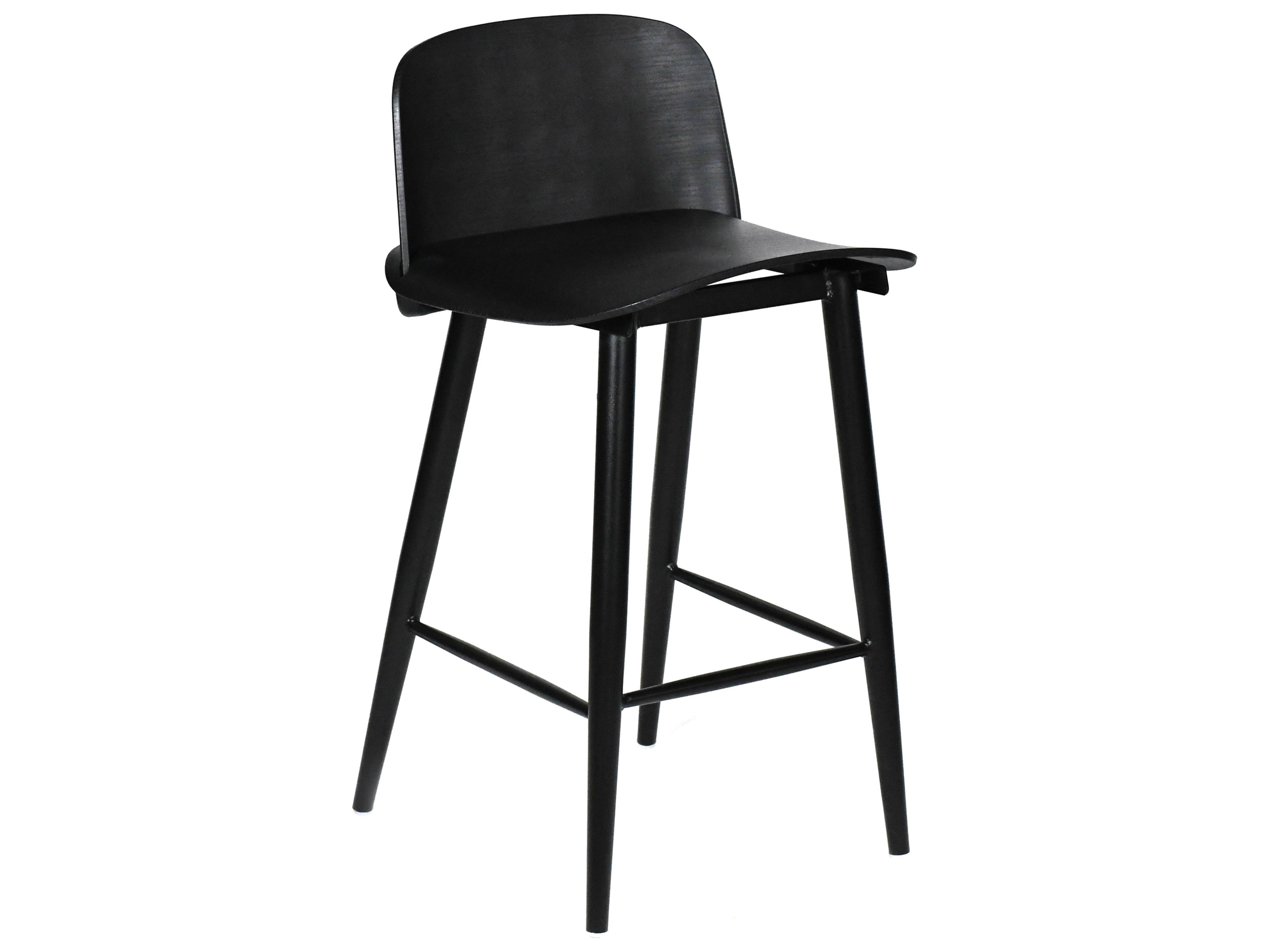 Moe's Home Outdoor Black Recycled Plastic Steel Counter Stool - Set of Two