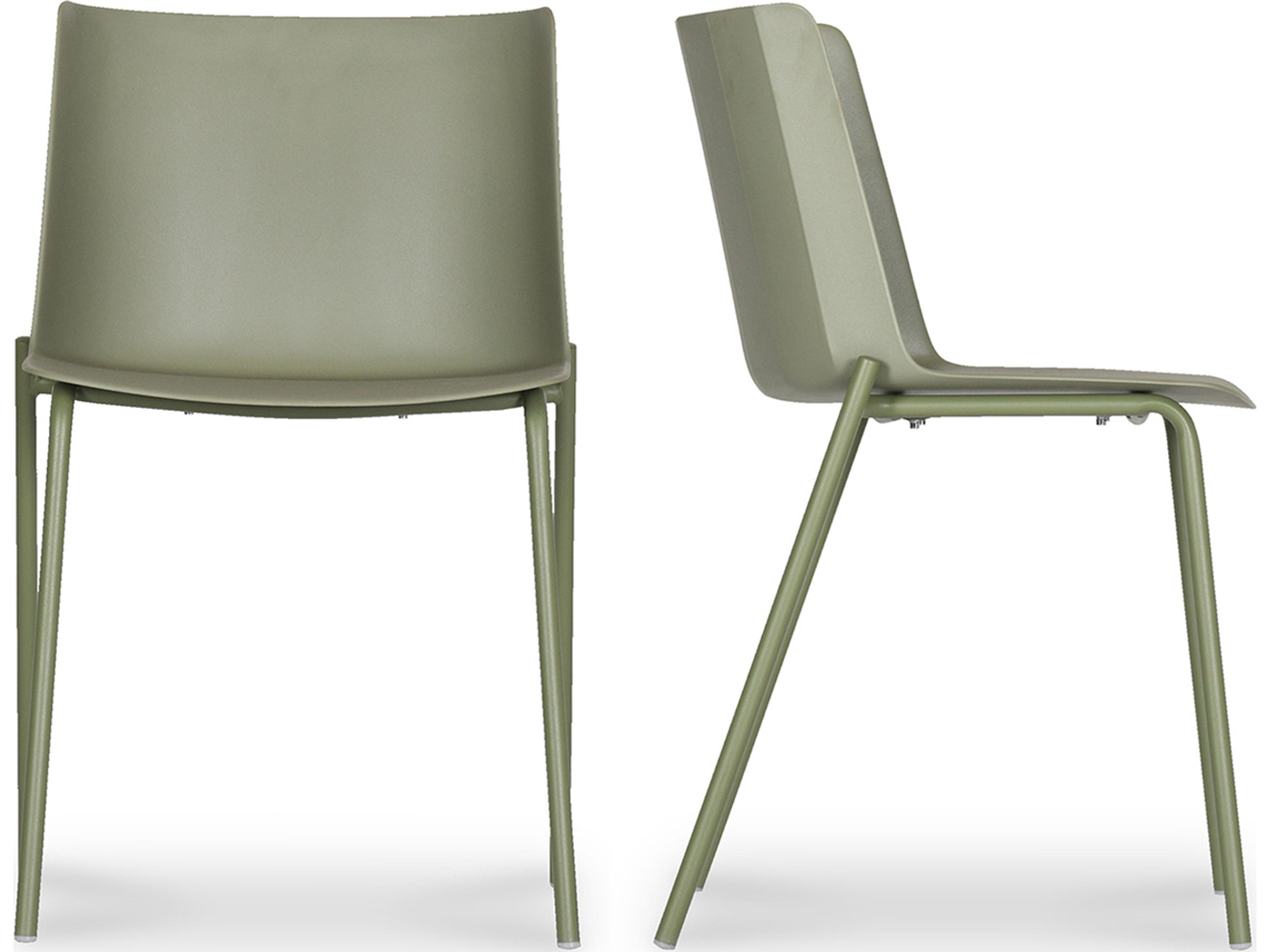 Green Polypropylene Dining Chair - Set of Two