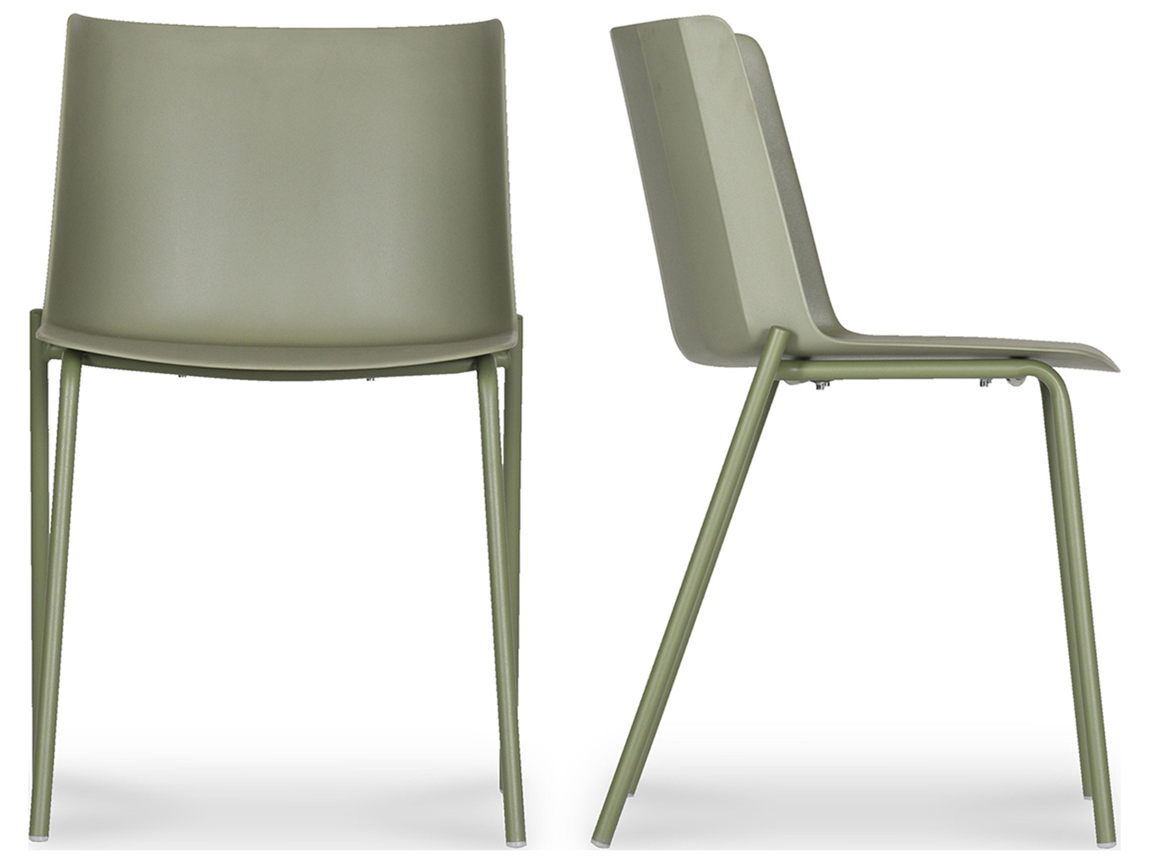 Moe's Home Outdoor Green Polypropylene Dining Chair - Set of Two