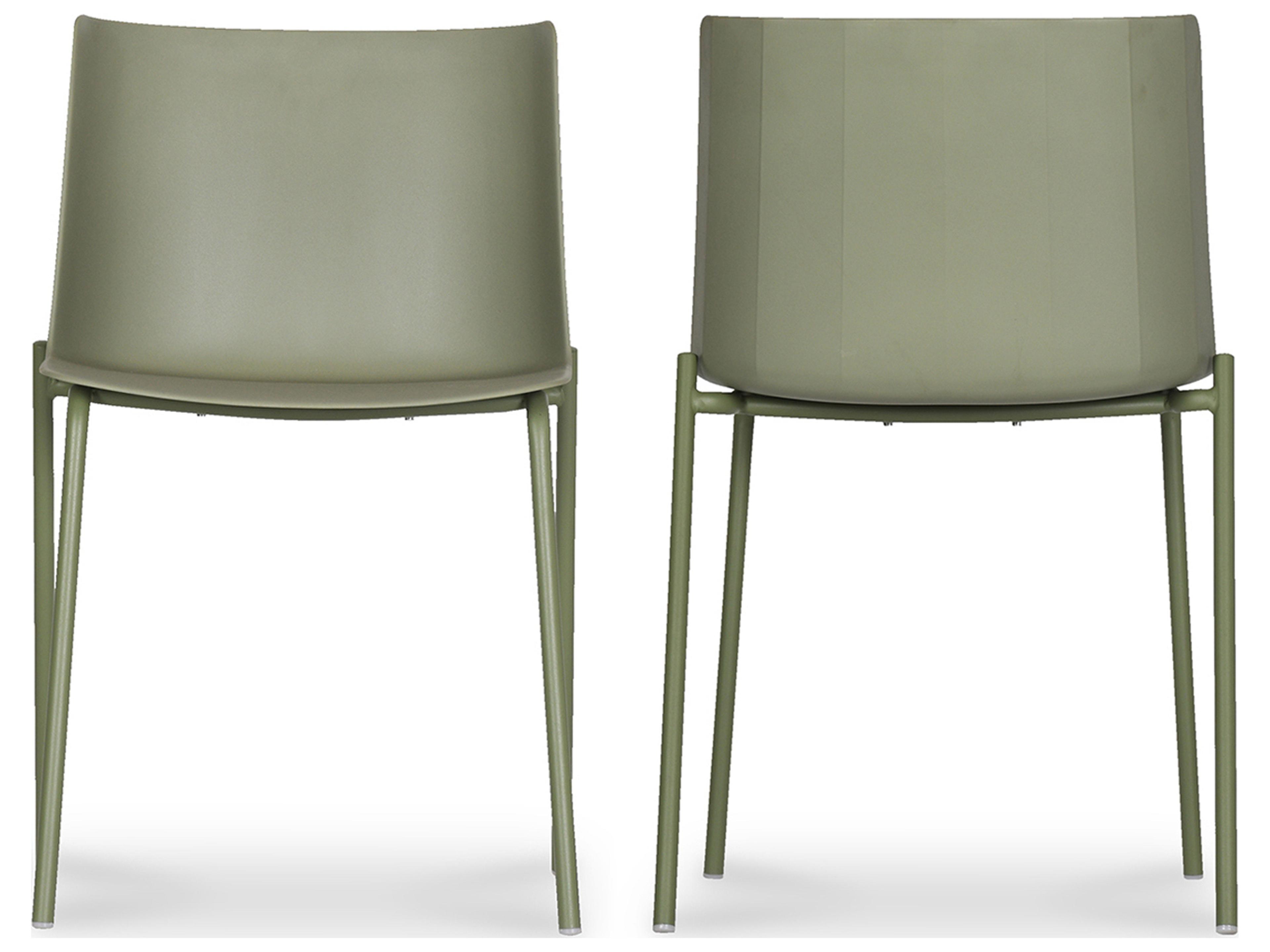 Moe's Home Outdoor Green Polypropylene Dining Chair - Set of Two