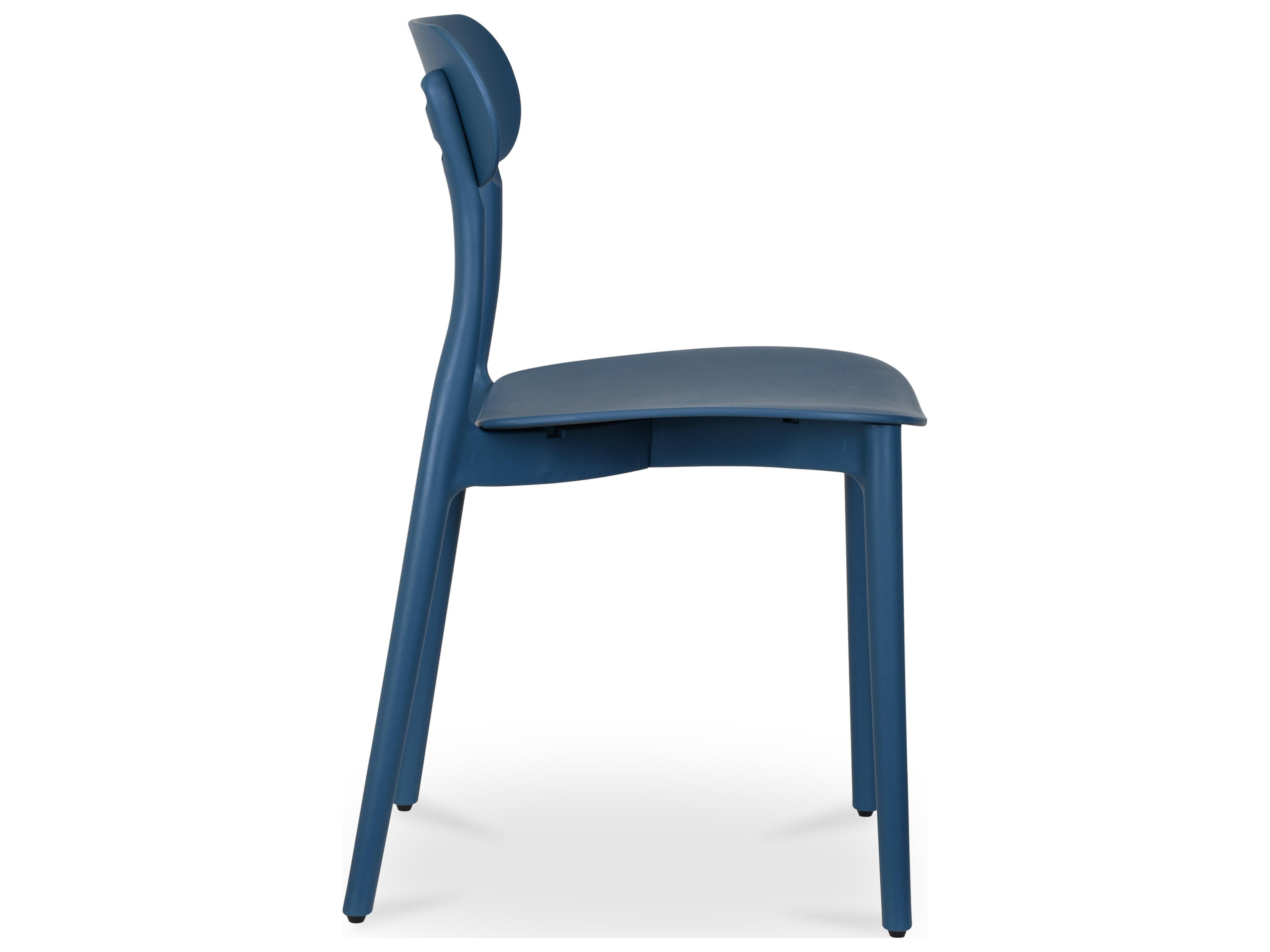 Moe's Home Outdoor Kent 20.5"W Dining Chair Navy - Set of Two