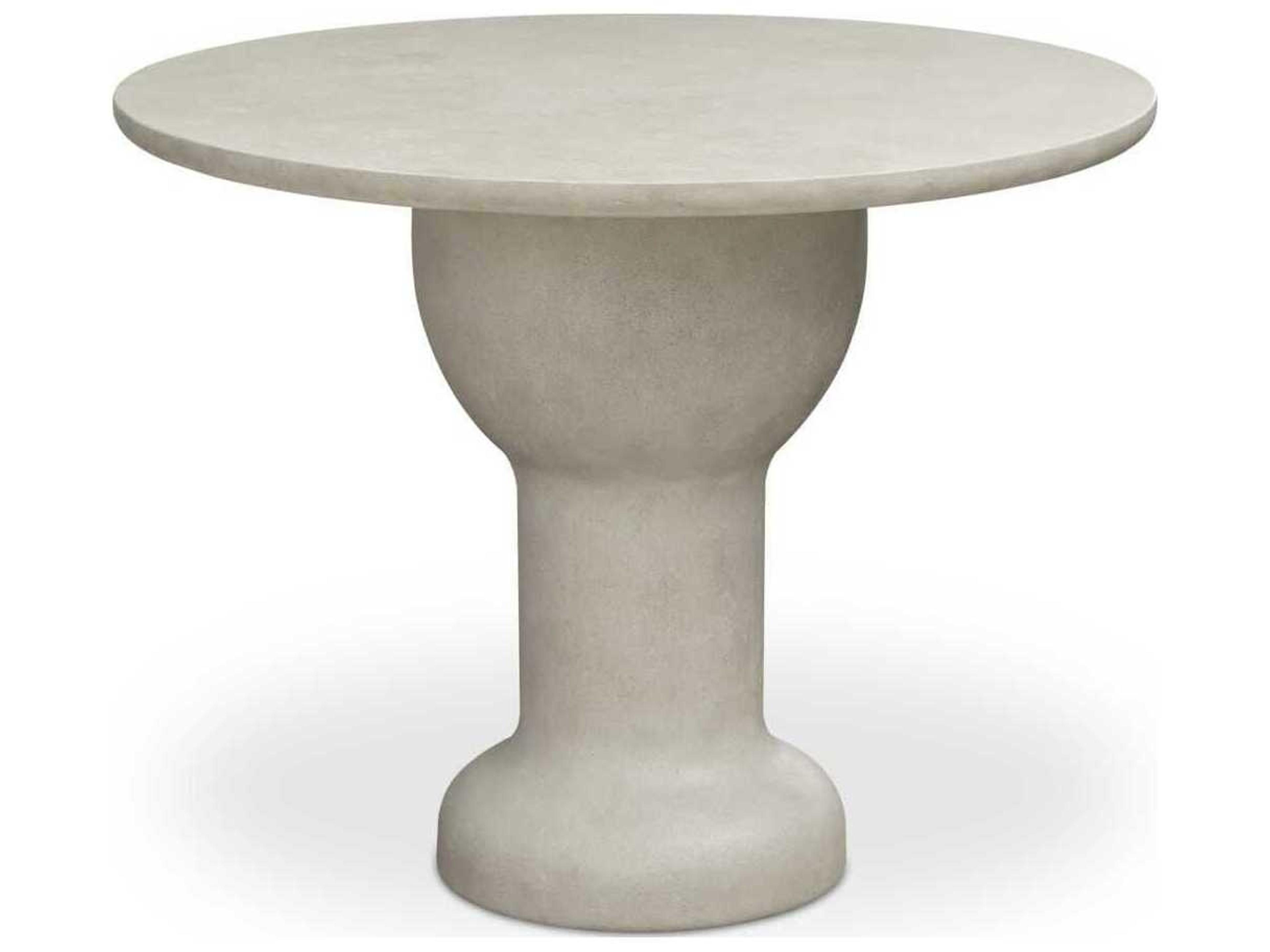 Magnolia White Concrete Round Dining Table