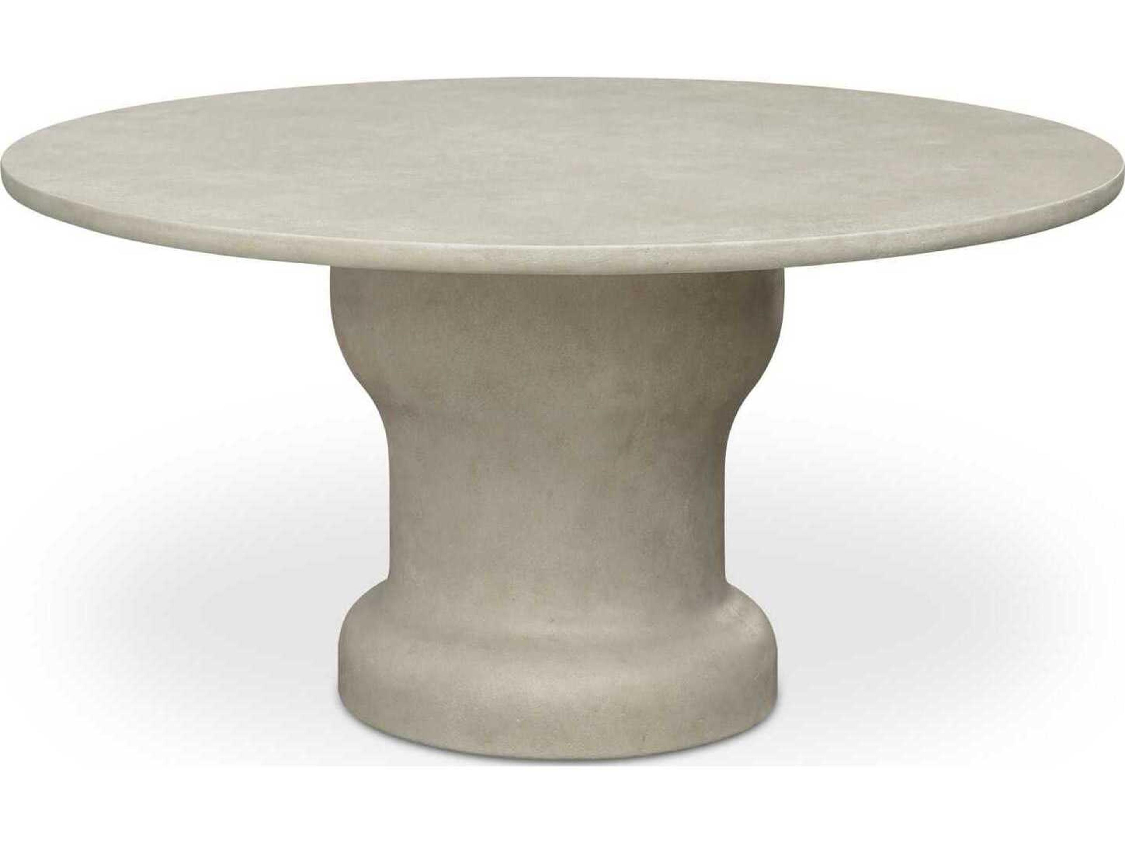 Magnolia White Concrete Round Dining Table