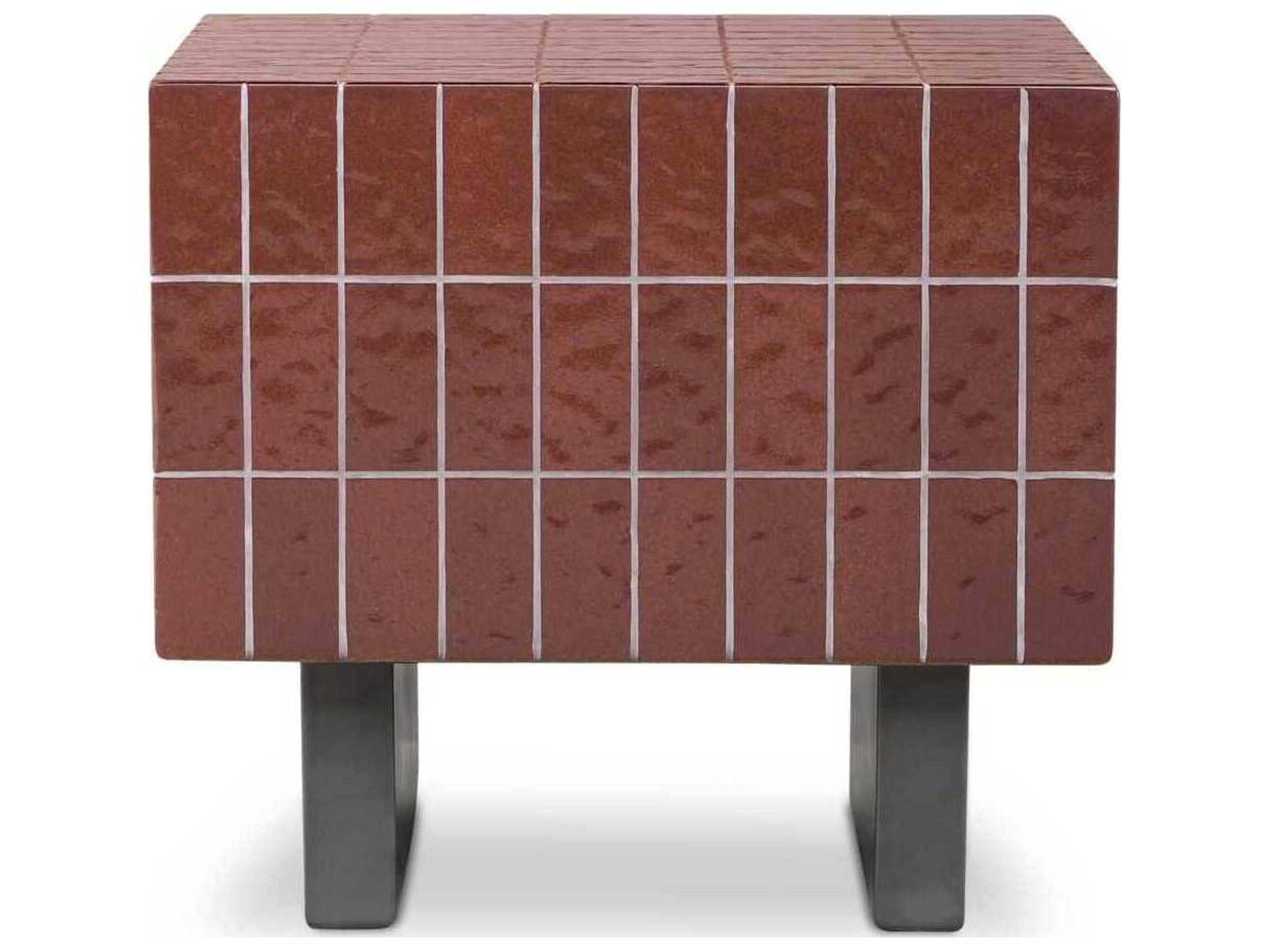 Moe's Home Outdoor Farren Brown Concrete Square End Table