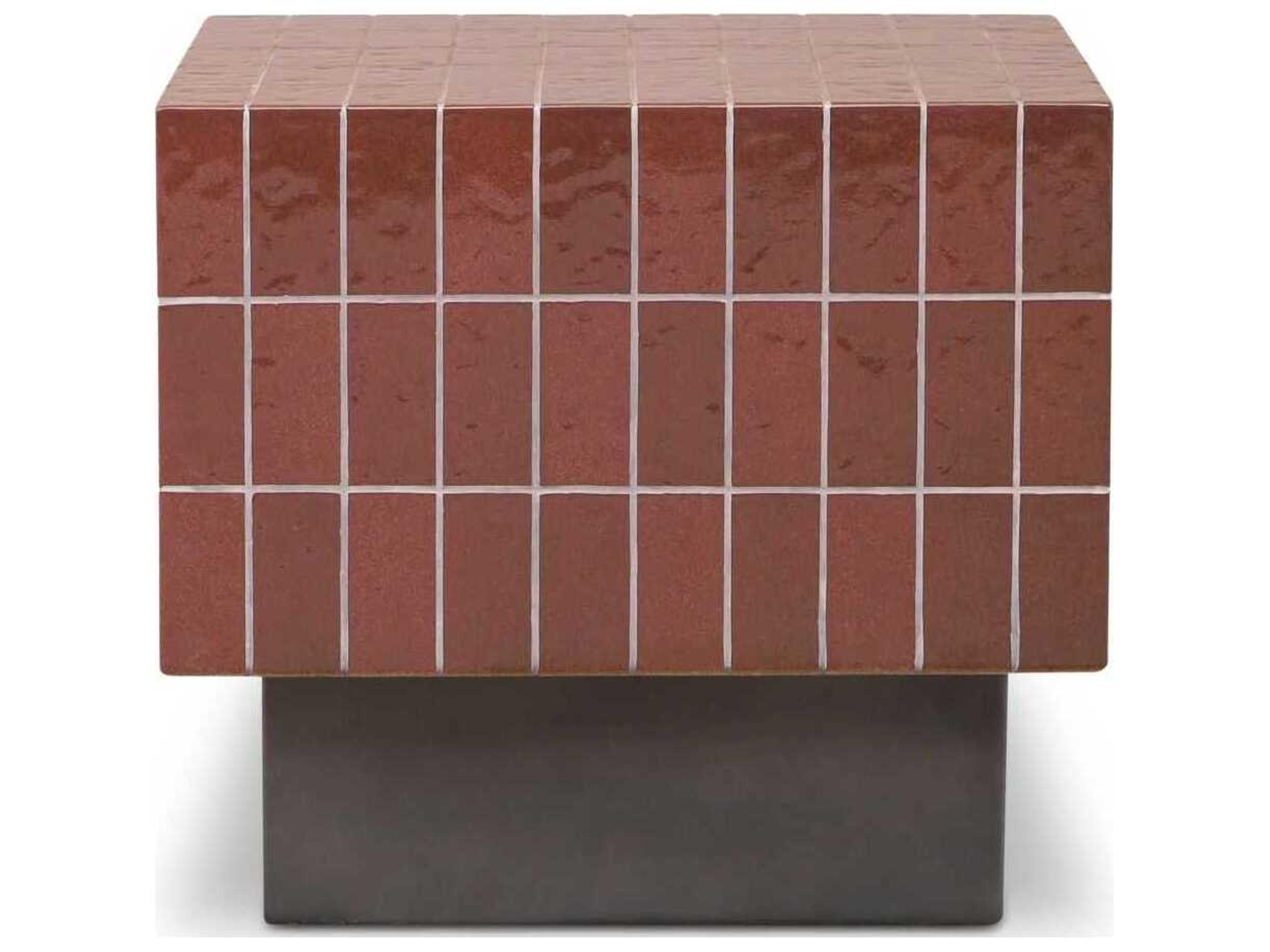 Moe's Home Outdoor Farren Brown Concrete Square End Table