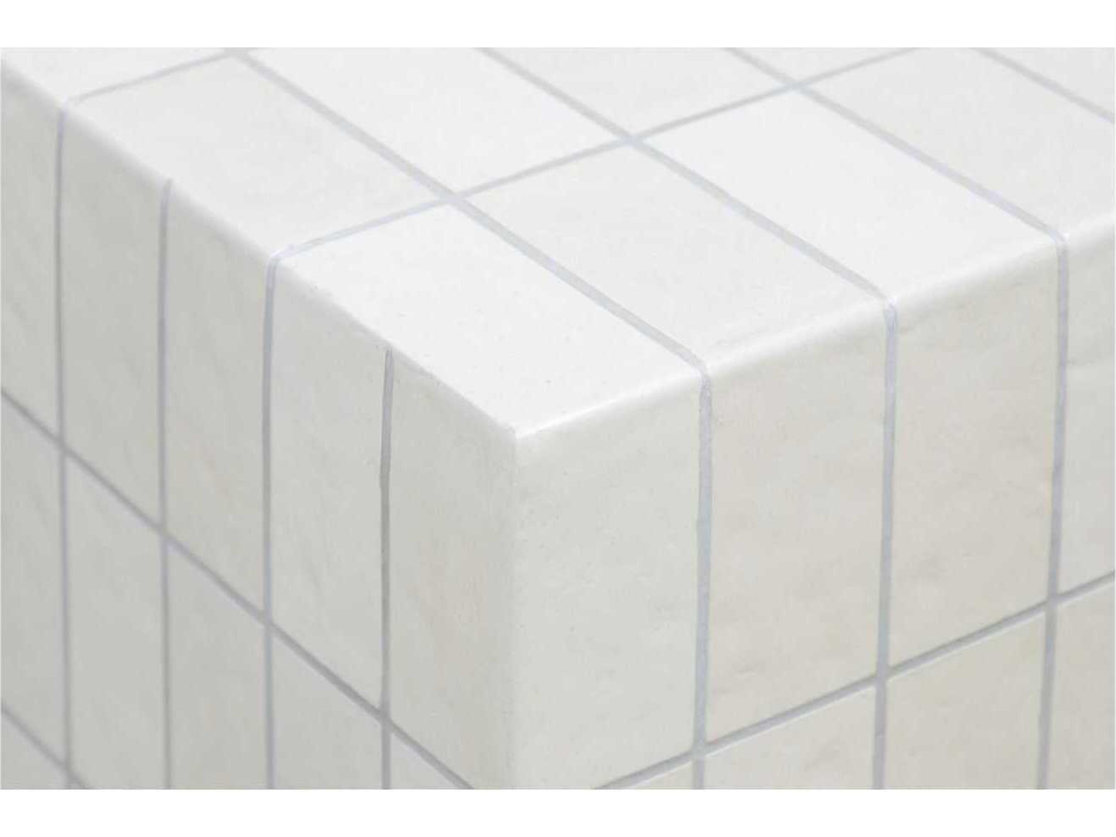 Moe's Home Outdoor Farren White Concrete Square End Table