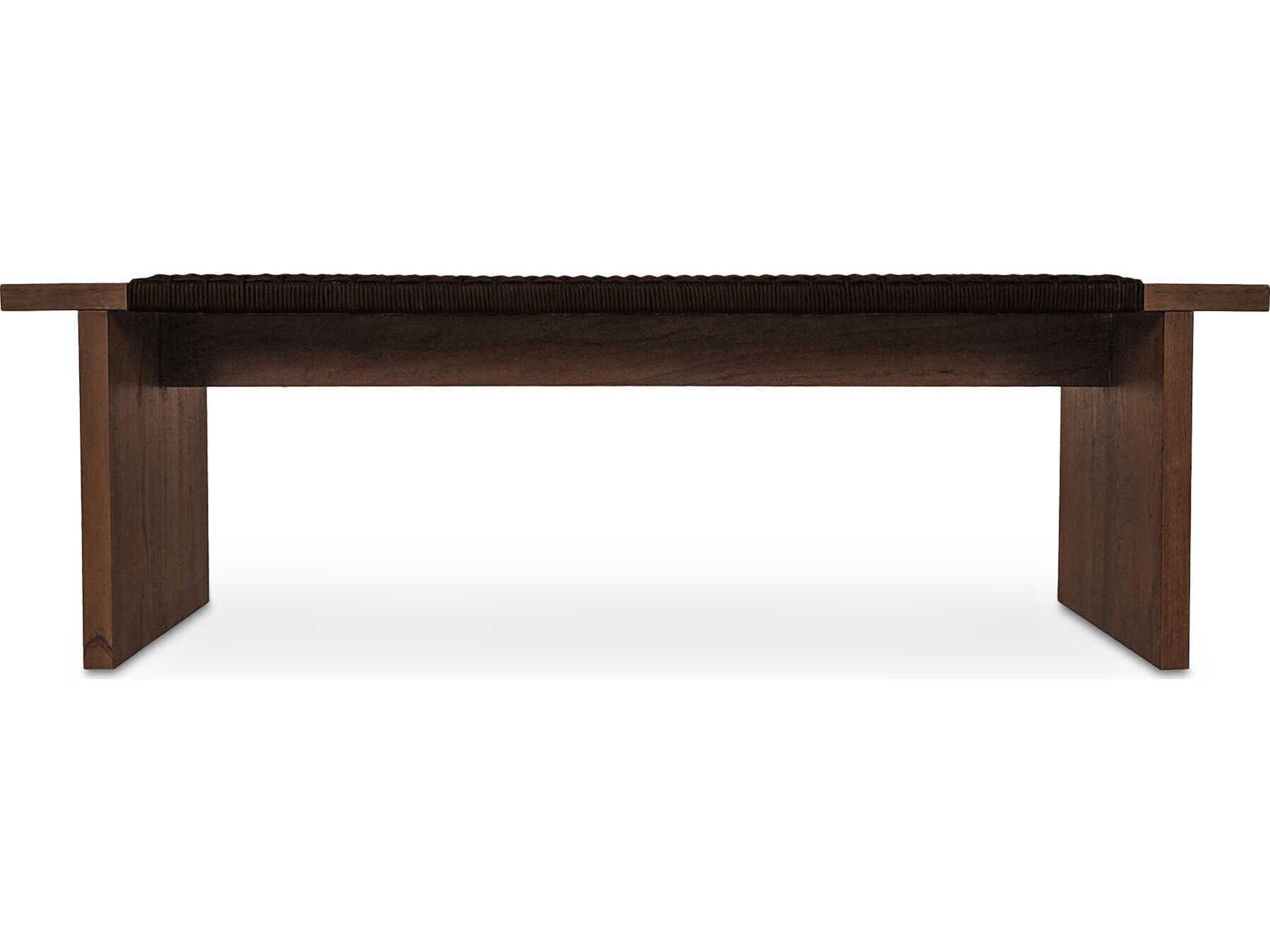 Moe's Home Outdoor Merritt Brown Wicker Wood Bench