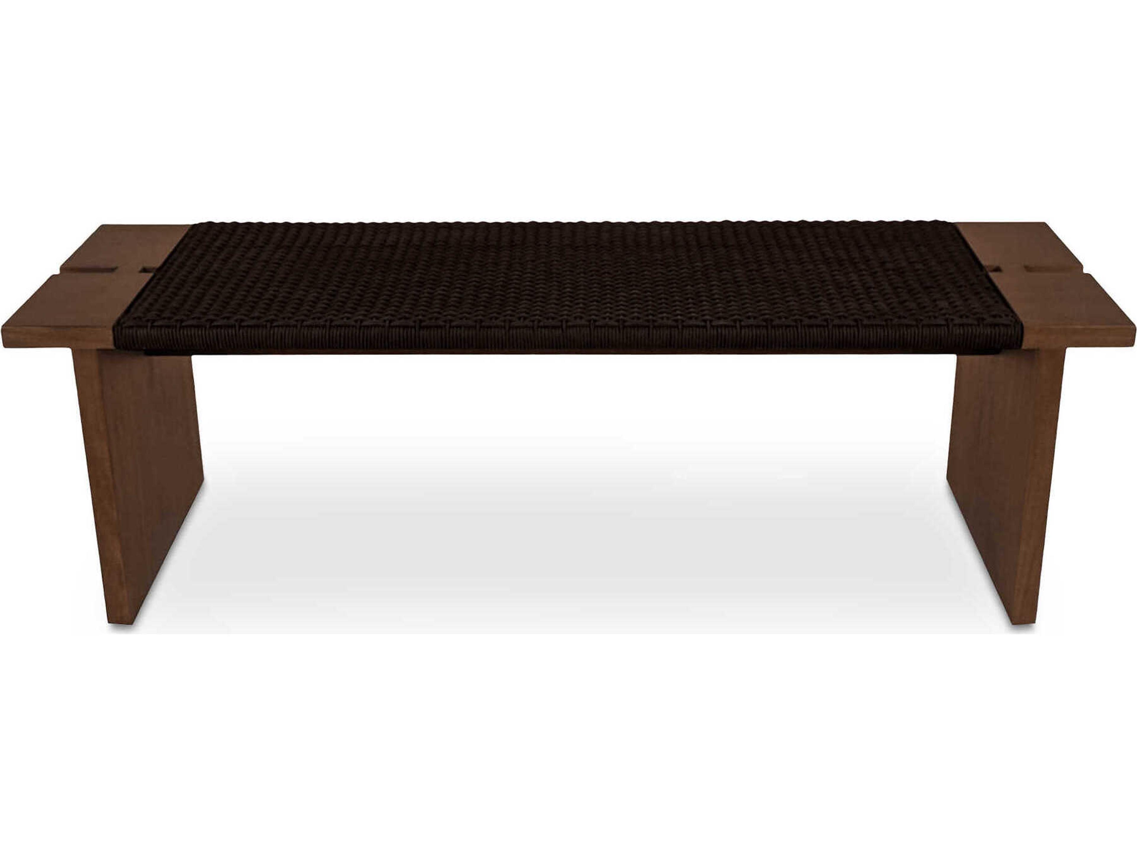 Moe's Home Outdoor Merritt Brown Wicker Wood Bench